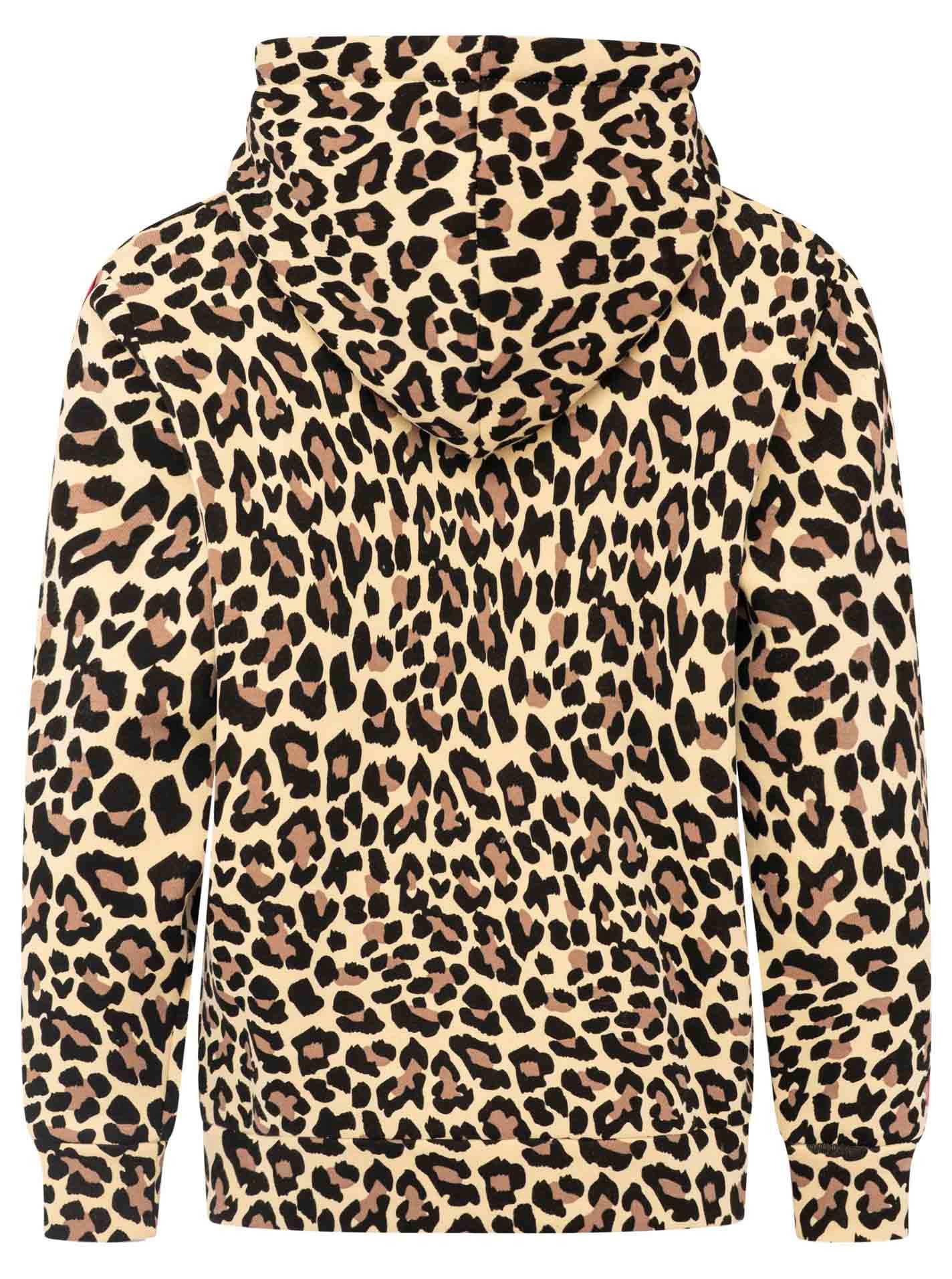 Zwillingsherz Kapuzensweatjacke "Leo" Leomuster, pinker Streifen am Arm, Kapuze mit Kordel, Tasche, Zipper – Bild 4 von 5