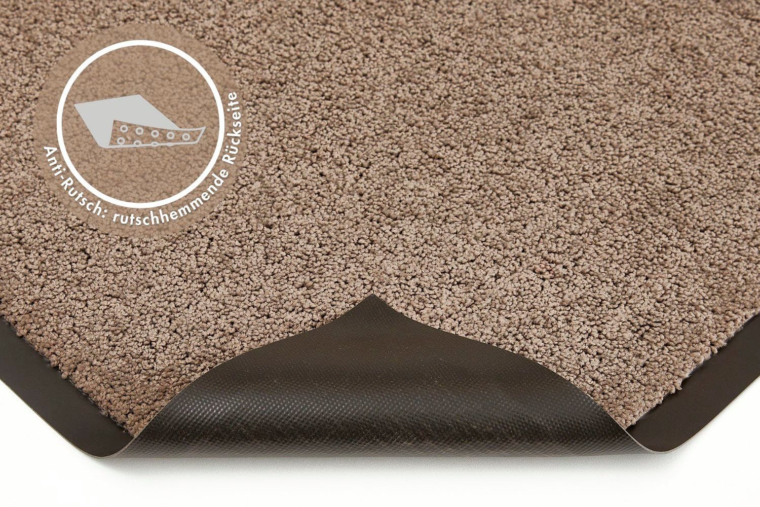 überdachten Verdi, mm, 6 rechteckig, Schmutzfangmatte, Höhe: taupe Andiamo, auch geeignet, Außenbereich Fußmatte für waschbar