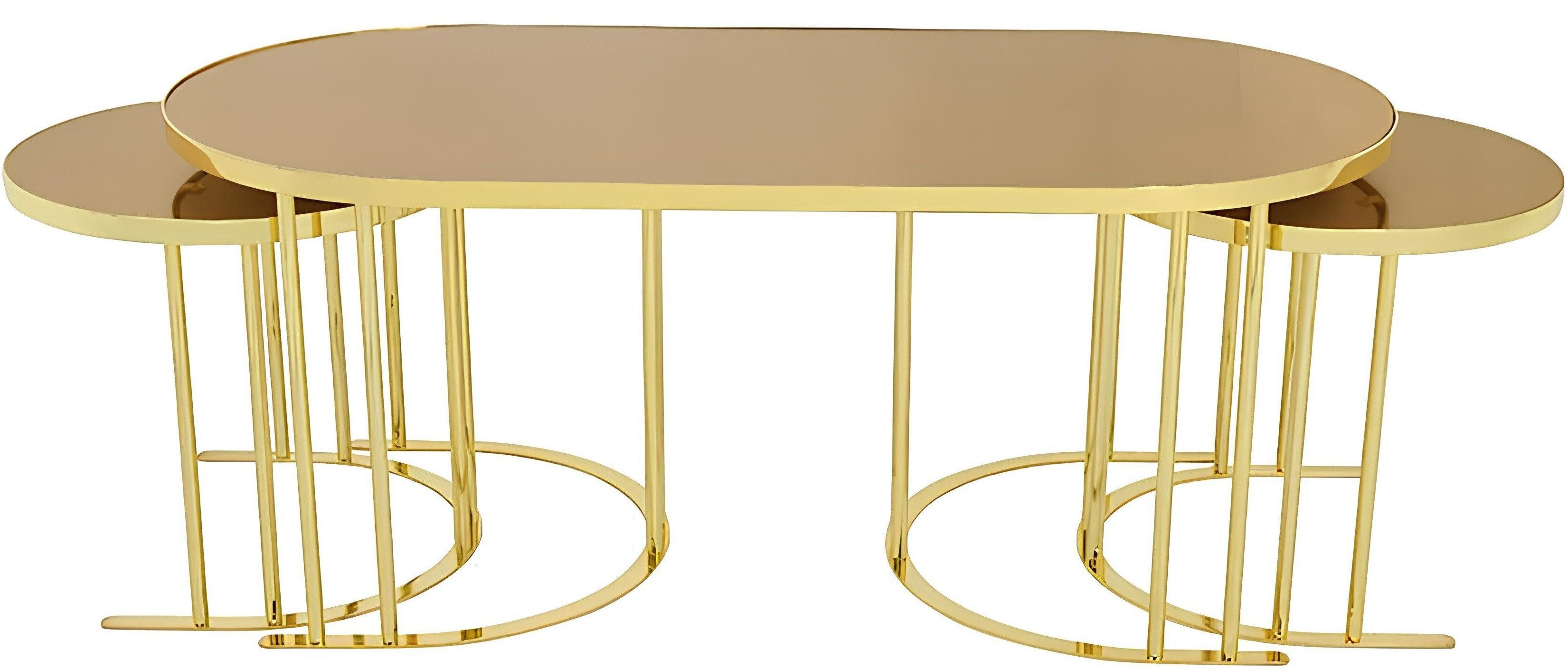 Xlmoebel Couchtisch Goldene Designer Beistelltische im modernen Design (Couchtische), Hergestellt in Europa