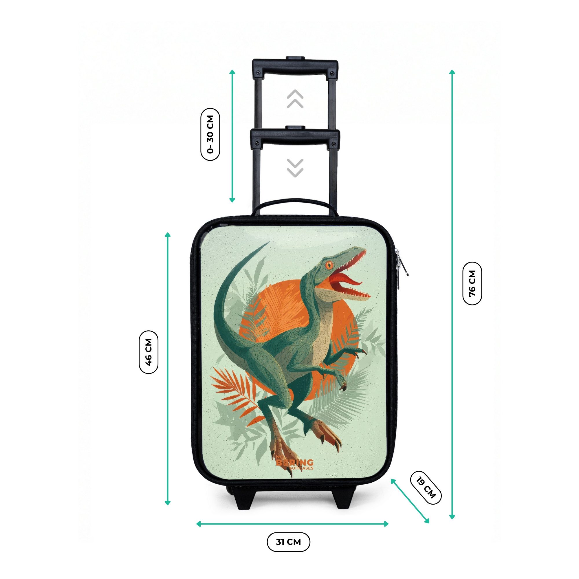 NoBoringSuitcases.com© Kinderkoffer mit leuchtende Räder - Streifender Jäger mit Blättern, 2 Rollen, Kinder Koffer Klein, Trolley Handgepäck, Reisekoffer