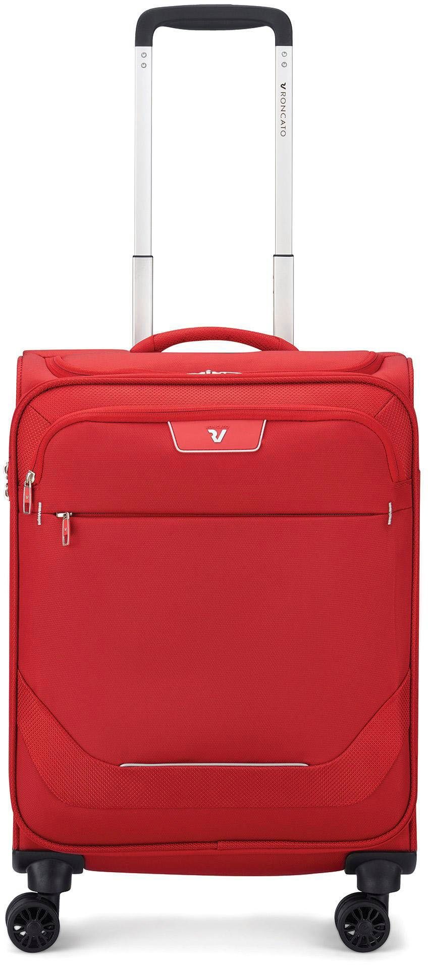 RONCATO Handgepäck-Trolley Joy Carry-on, 55 cm, erweiterbar, rot, 4 Rollen, mit Volumenerweiterung rosso