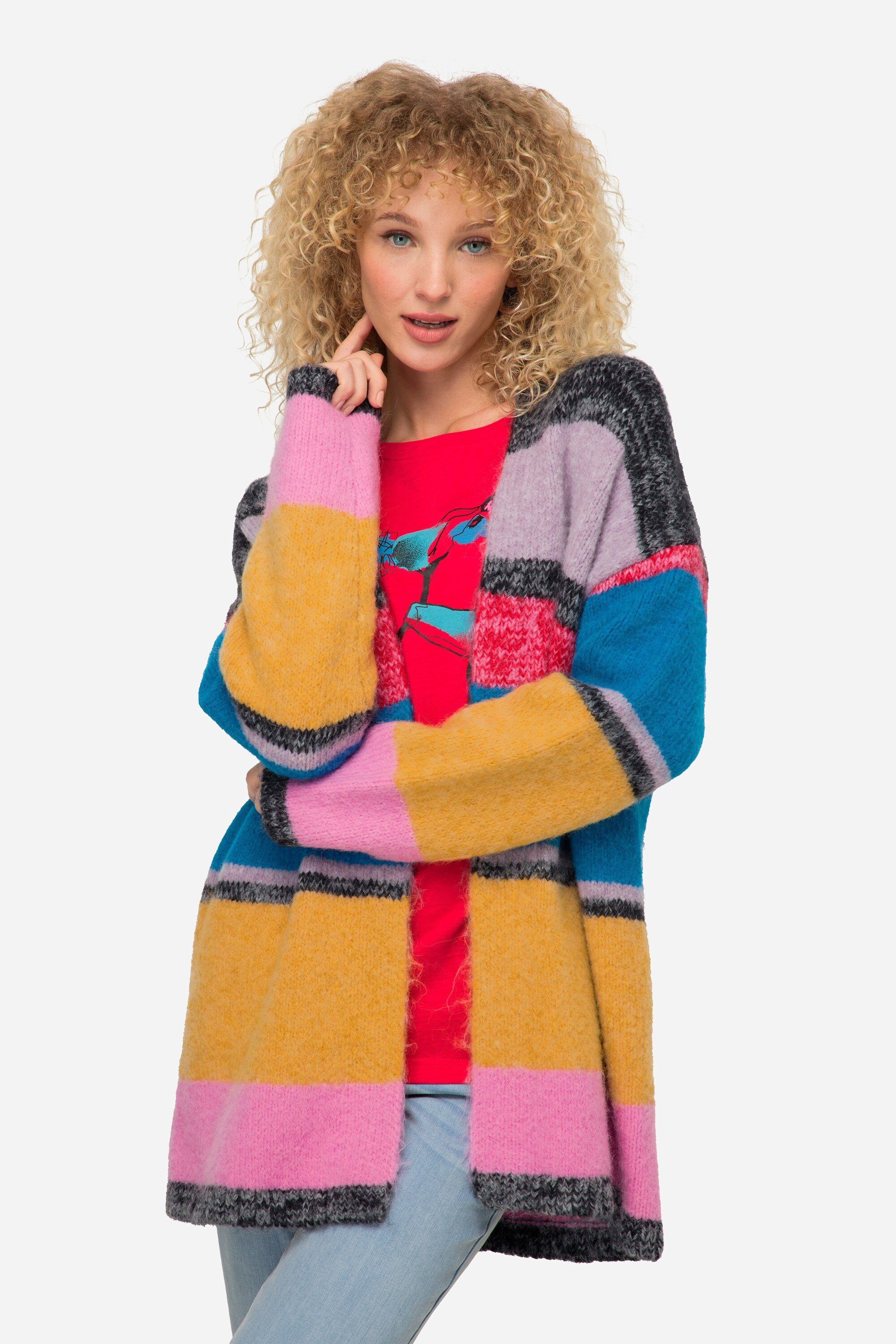 Laurasøn Strickjacke Strickjacke multicolor offene Form Langarm