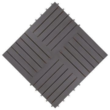 Teppichboden Terrassenfliesen 20 Stk. Grau 30 x 30 cm Massivholz Akazie, vidaXL, Höhe: 240 mm