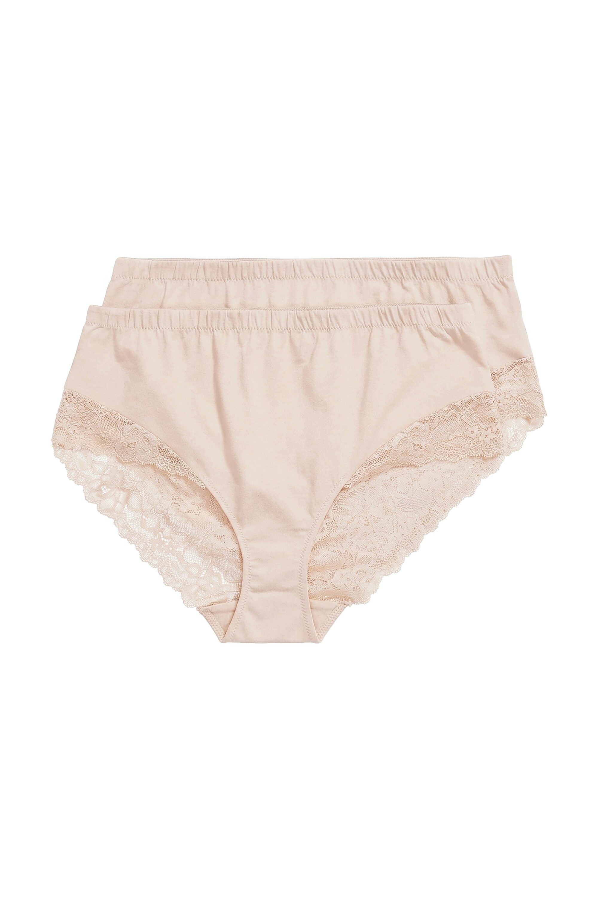 Ulla Popken Slip Midislips 2er-Pack seitlicher Spitzeneinsatz