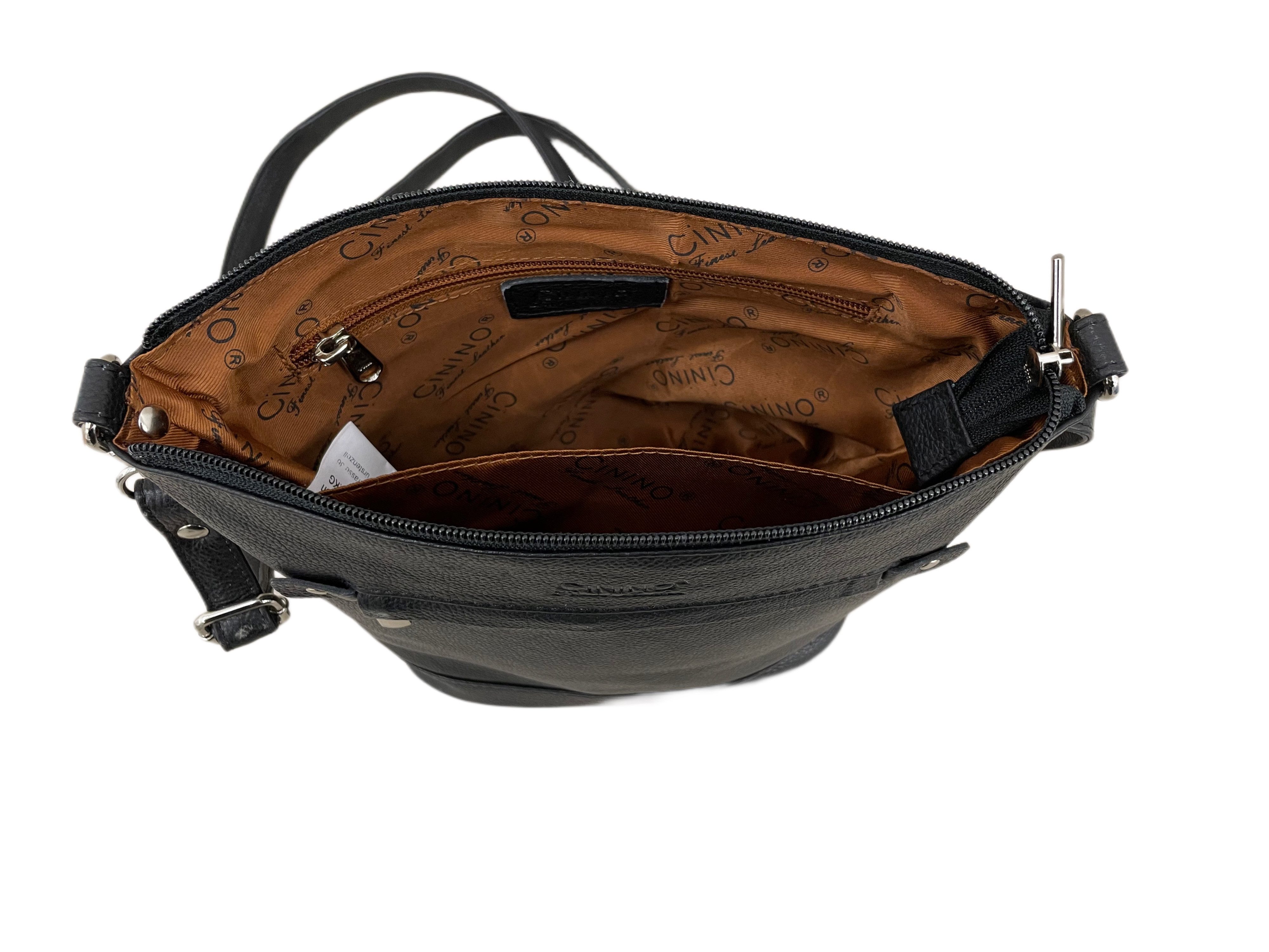 Cinino Handtasche C7022, Ledertasche Umhängetasche Rindleder