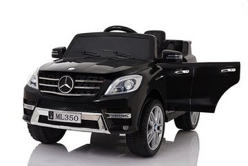 TPFLiving Elektro-Kinderauto Mercedes ML 350 mit Fernbedienung - 2 x 12 Volt - 4,5Ah-Akku, Belastbarkeit 30 kg, Kinderfahrzeug mit Soft-Start und Bremsautomatik - Farbe: schwarz