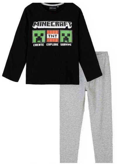 Minecraft Schlafanzug MINECRAFT langer Pyjama Kinder Schlafanzug Jungen + Mädchen