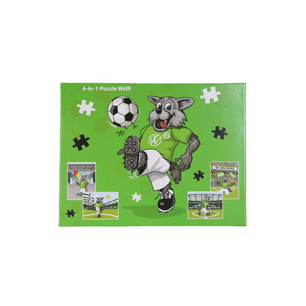VfL Wolfsburg Puzzle VfL Wolfsburg 4-in-1 Puzzle Wölfi, Puzzleteile