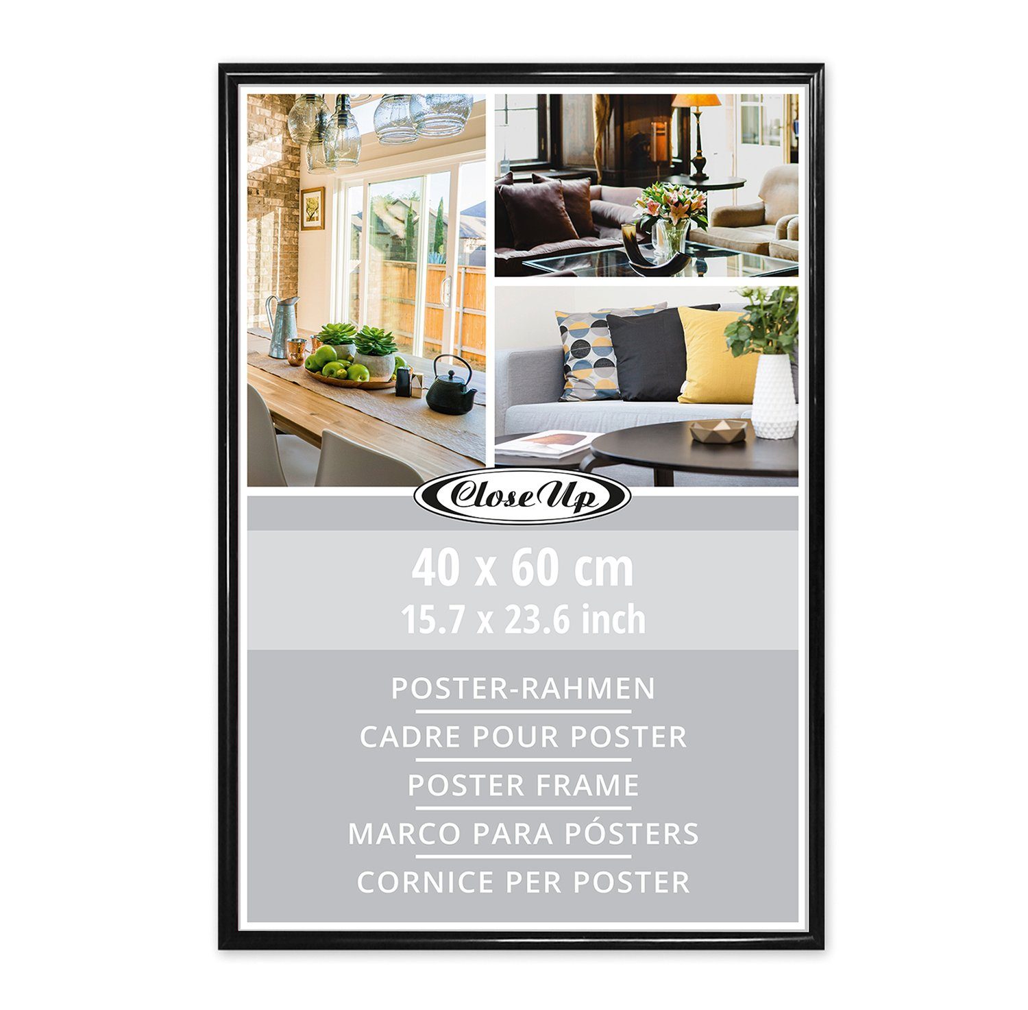 Close Up Bilderrahmen Posterrahmen 40 x 60 cm Kunststoff schwarz günstig online kaufen