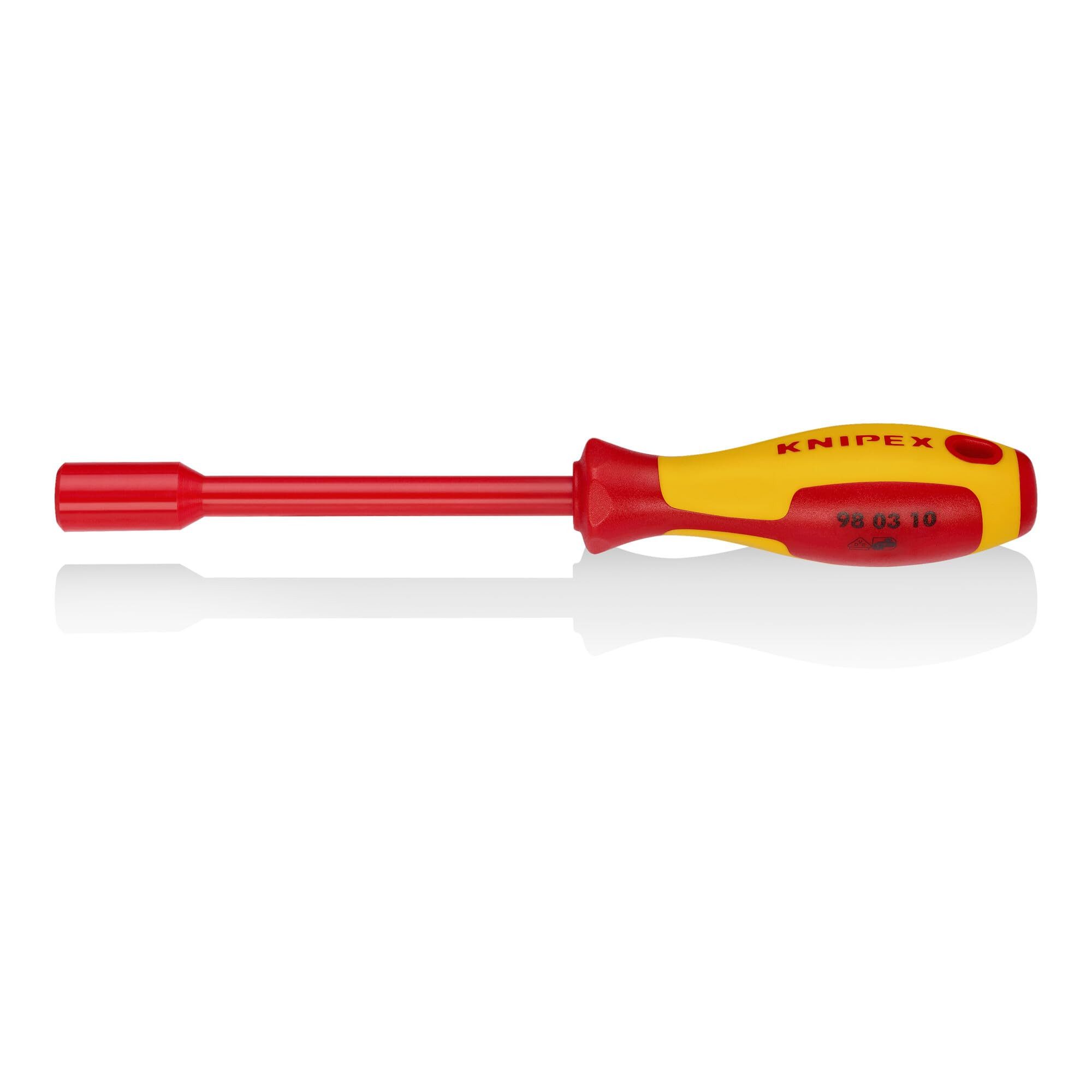 Knipex Steckschlüssel KNIPEX 98 03 10 Steckschlüssel mit Schraubendreher-Griff isoliert mit