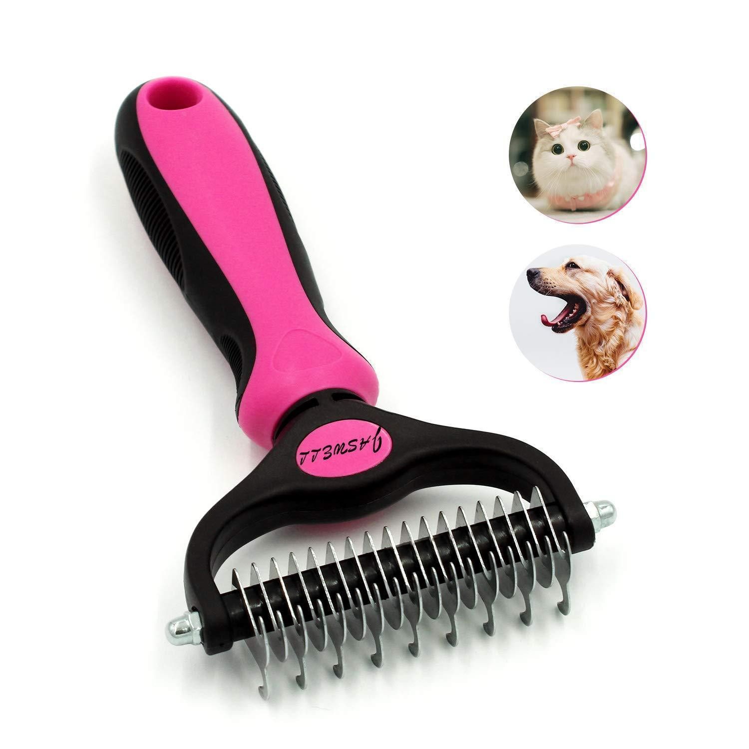LuxusKollektion Striegel Unterfellbürste Entfilzungsstriegel Hunde & Katzen Rosa, (1-tlg)