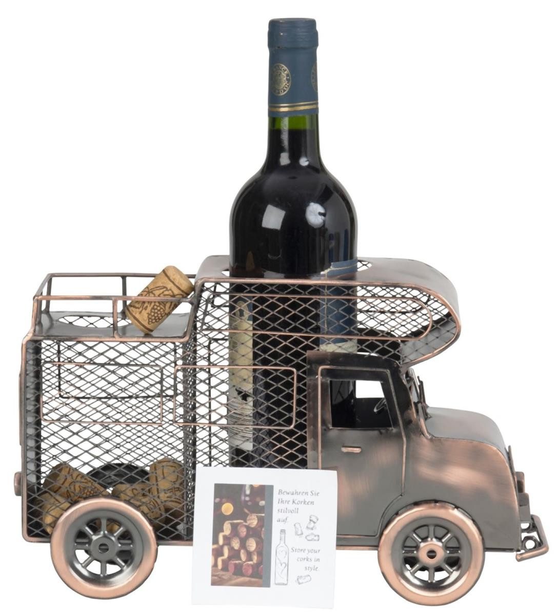 Geschenkestadl Weinflaschenhalter Flaschenhalter Wohnmobil Metall bronzefin günstig online kaufen