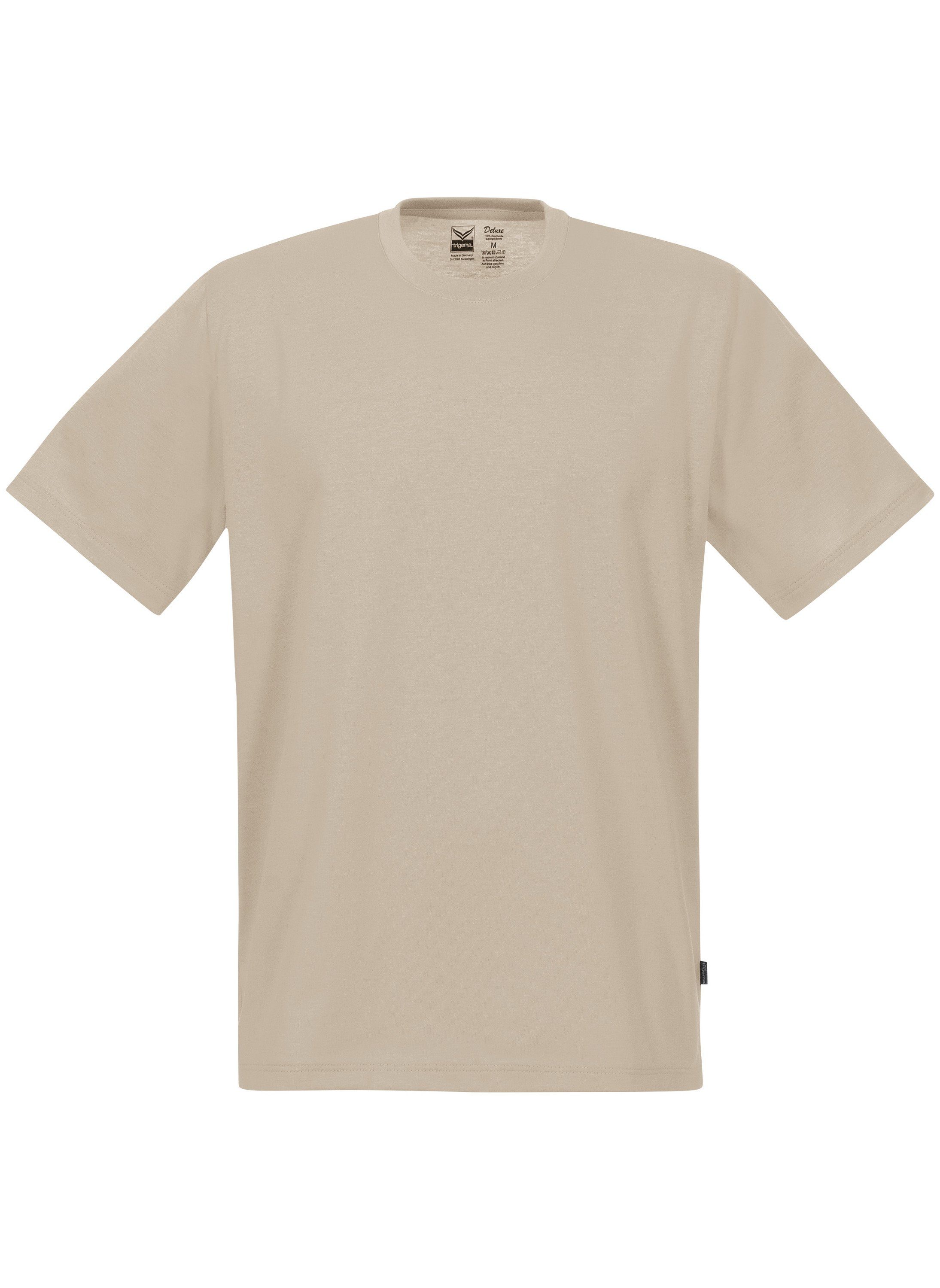 Trigema T-Shirt TRIGEMA T-Shirt DELUXE Baumwolle sand