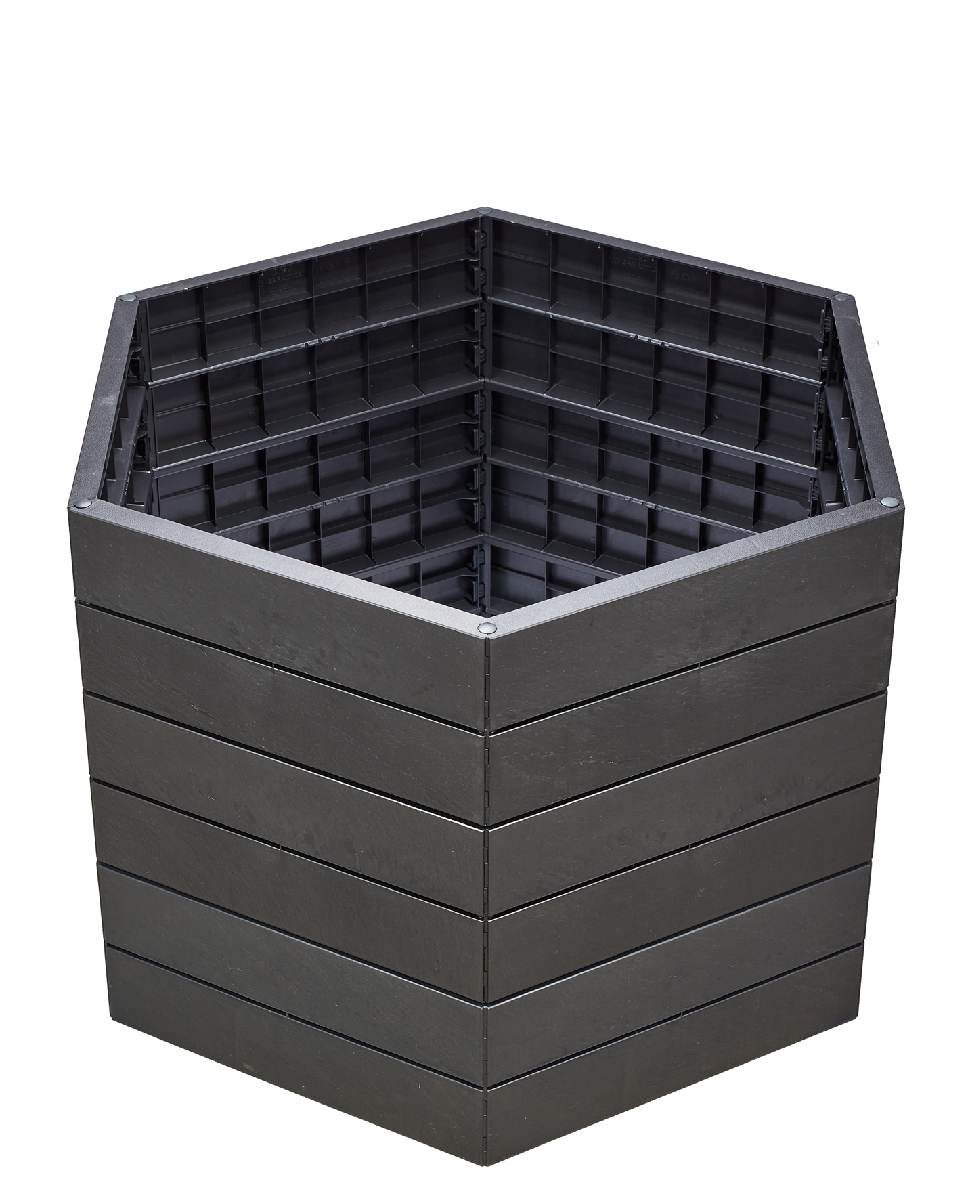 GARANTIA Hochbeet Hochbeet Kunststoff L75 Anthrazit Garten Pflanzbeet Gemüsebeet, recycelbar, erweiterbar, UV-stabil, reduzierter Wasserverbrauch