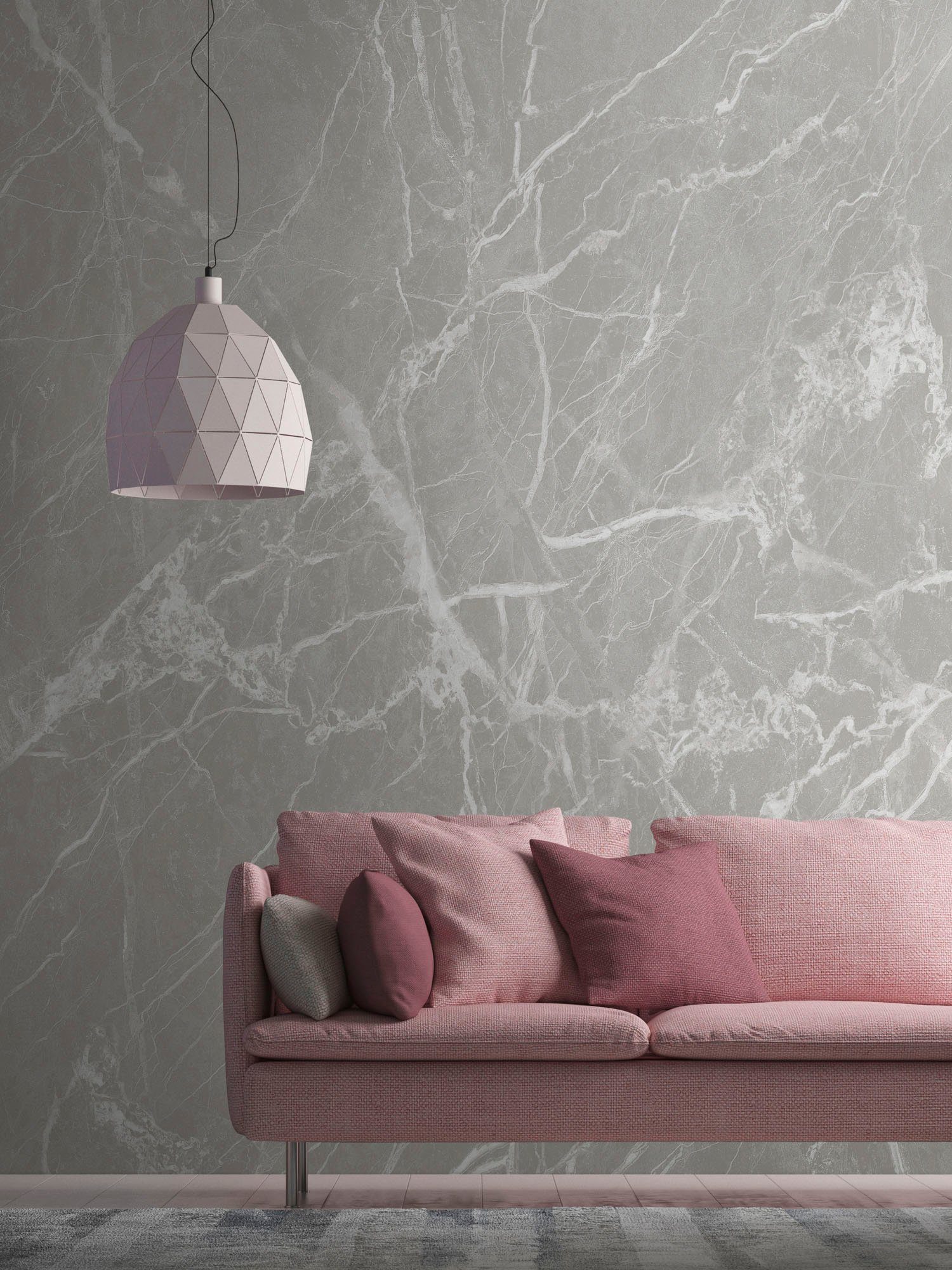 living walls Fototapete The Wall, glatt, Steinoptik, gemustert, Motiv, Fototapete Modern Tapete Marmor Tapeten Wohnzimmer modern Design Optik