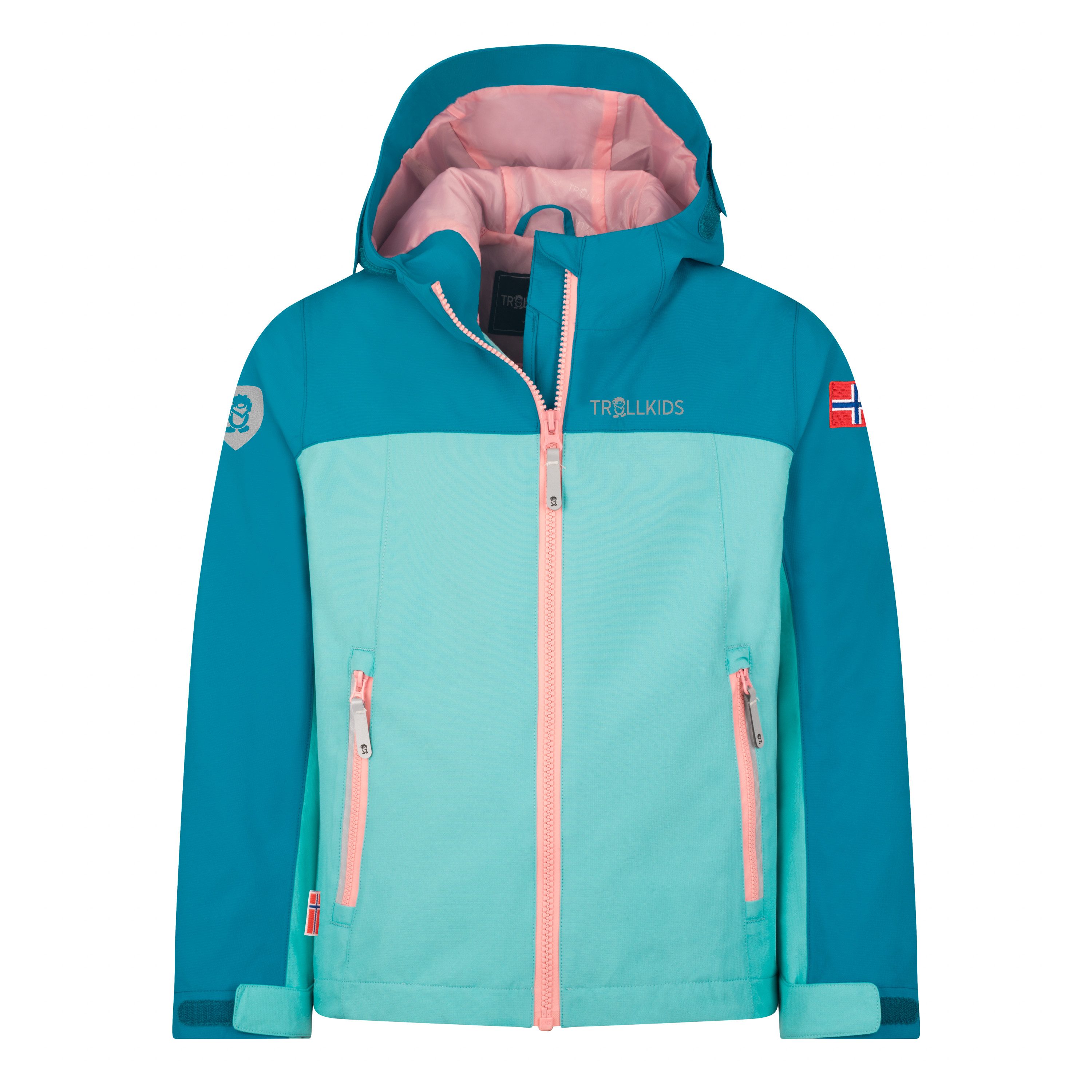 TROLLKIDS Regenjacke KIDS TELEMARK JACKET für sportliche Aktivitäten, wasserdicht, mit Mesh-Innenfutter