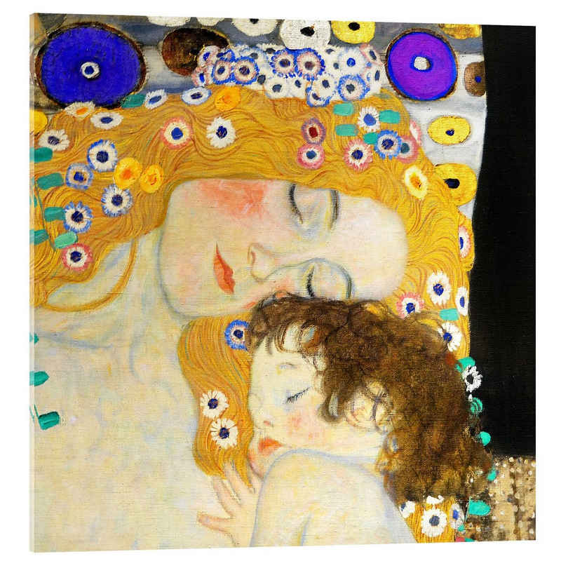 Posterlounge Acrylglasbild Gustav Klimt, Mutter und Kind (Detail), Wohnzimmer Malerei