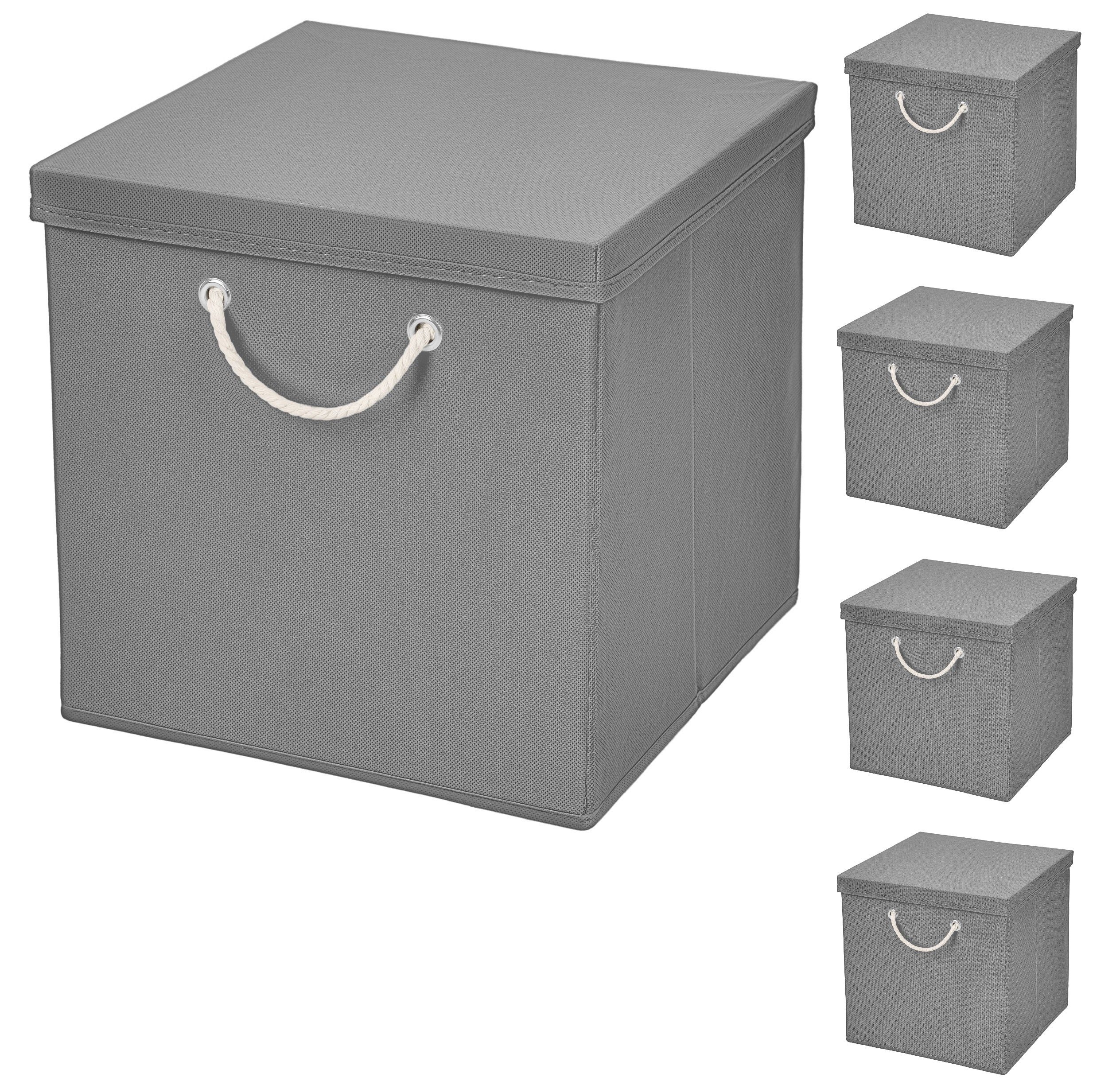 StickandShine Faltbox 5x Faltkiste 30x30x30 cm Aufbewahrungsbox Faltbox Stoffbox