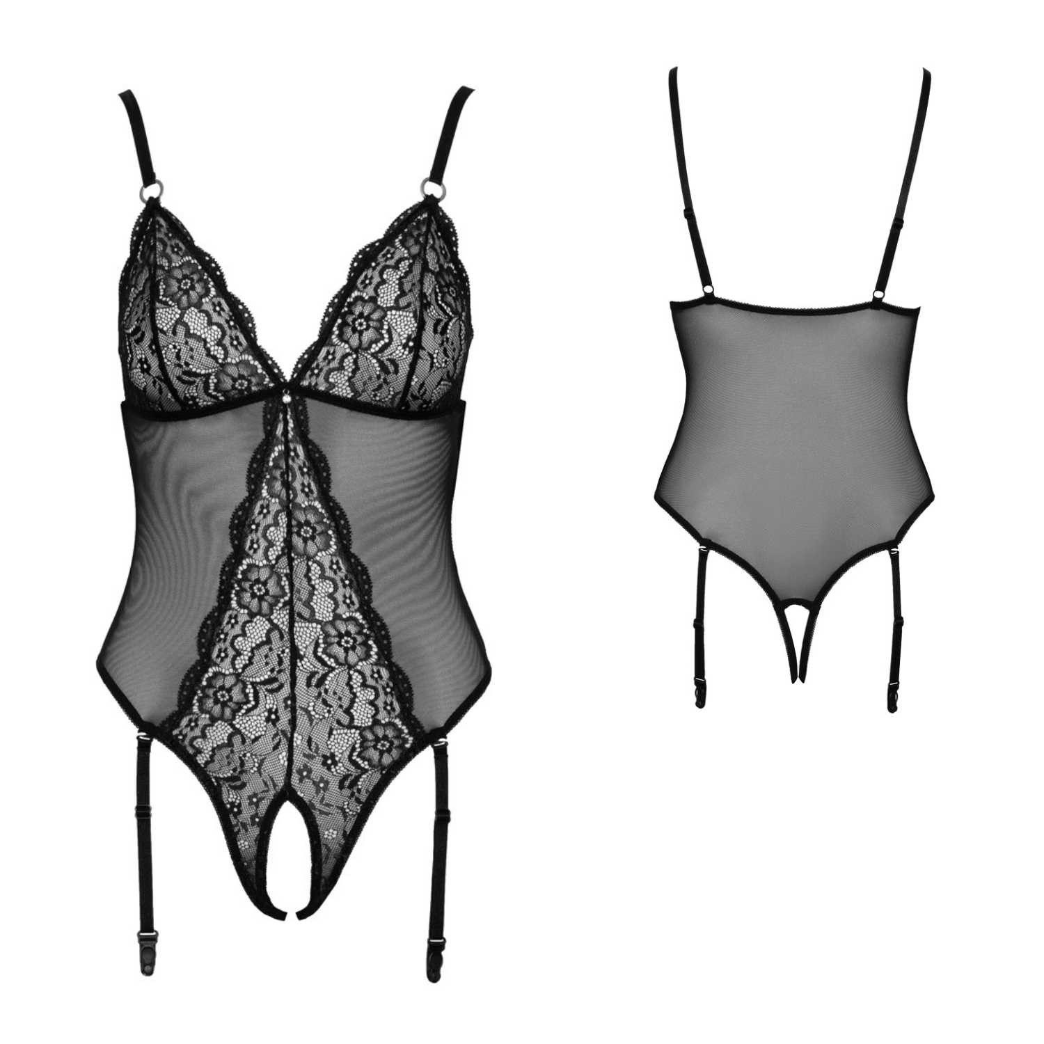 Cottelli LINGERIE Stringbody Stringbody schwarz ouvert sexy