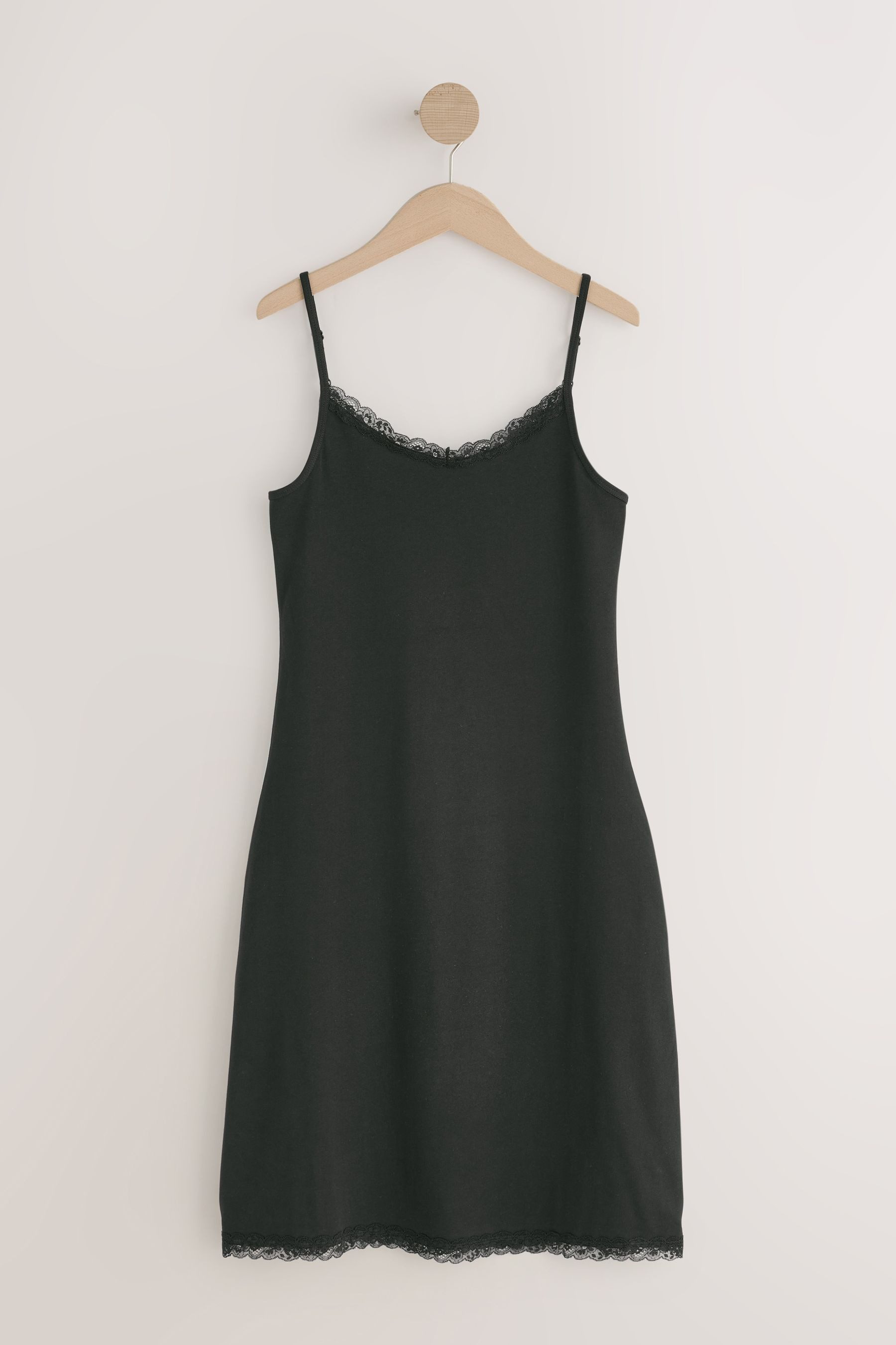 Next Unterkleid Baumwollunterkleid mit Spitzenkante, Regular (2-tlg)