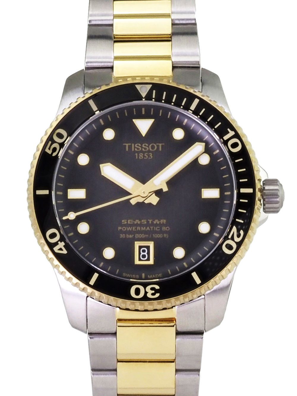 Tissot Automatikuhr Swiss Made Herren Uhr 40 mm Ø T1208072205100 Seastar Powermatic 80, Gangreserve 80 std.