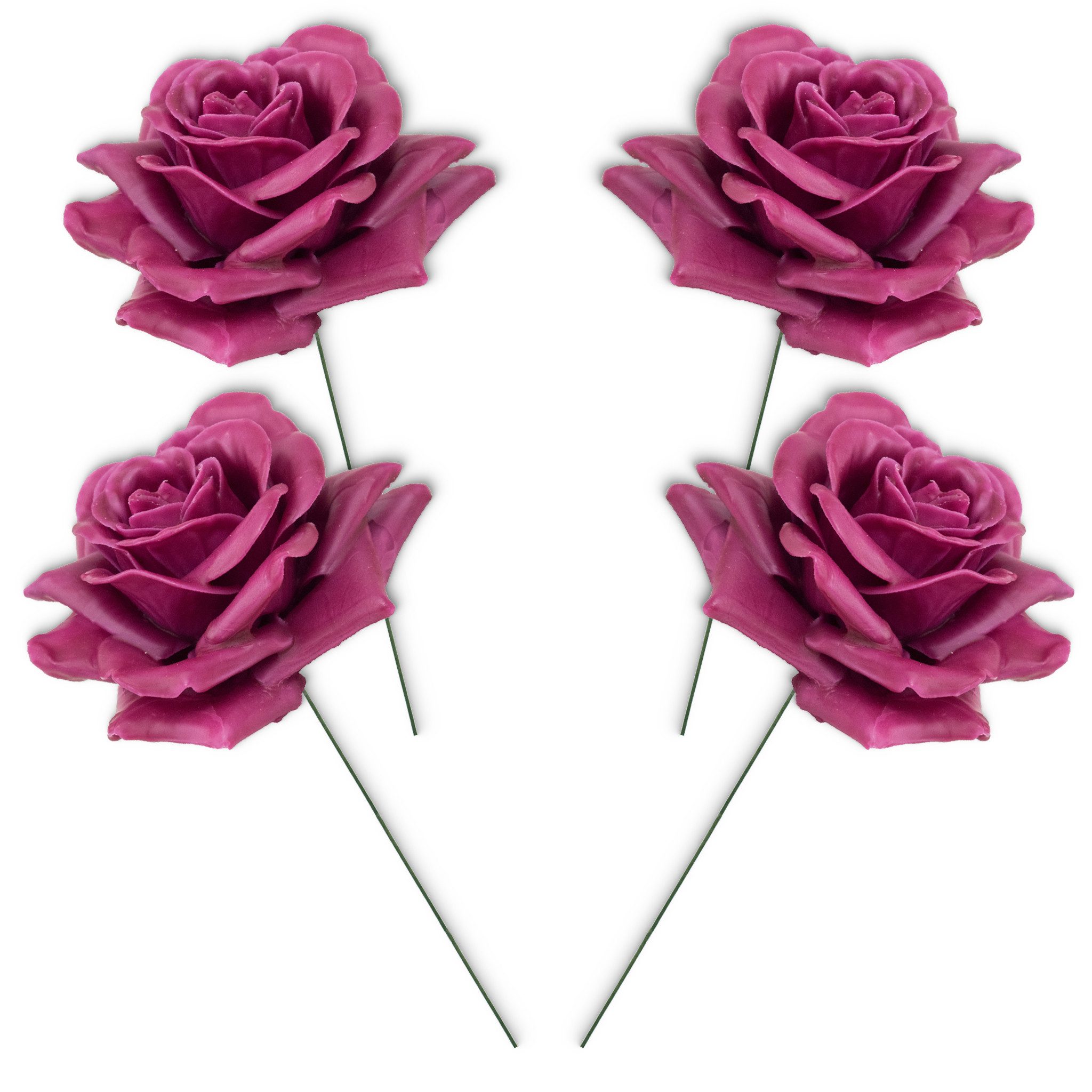 matches21 HOME & HOBBY Bastelnaturmaterial Große Wachs-Blüten Textil-Rosen günstig online kaufen