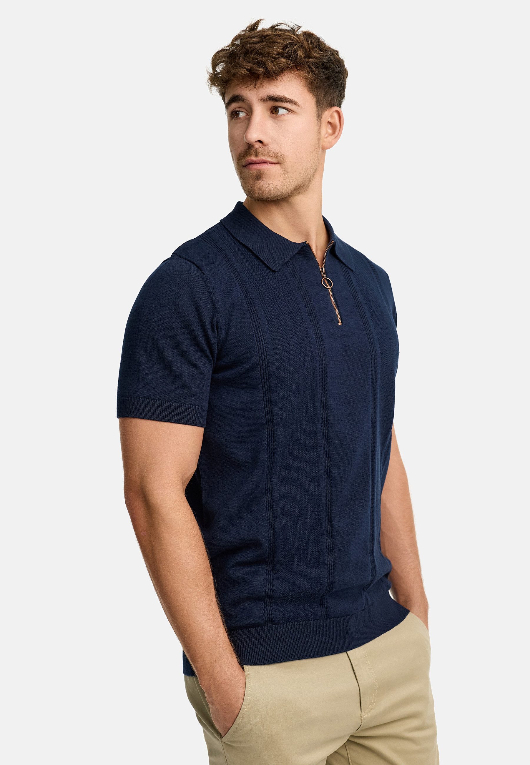 Indicode Poloshirt Herren INSago Polo Shirt Herrenshirt Kurzarm-Poloshirt mit Reißverschluss