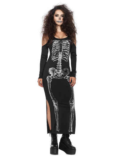 Leg Avenue Kostüm Skelett Kleid, Außergewöhnliches Halloween Kostüm für Damen
