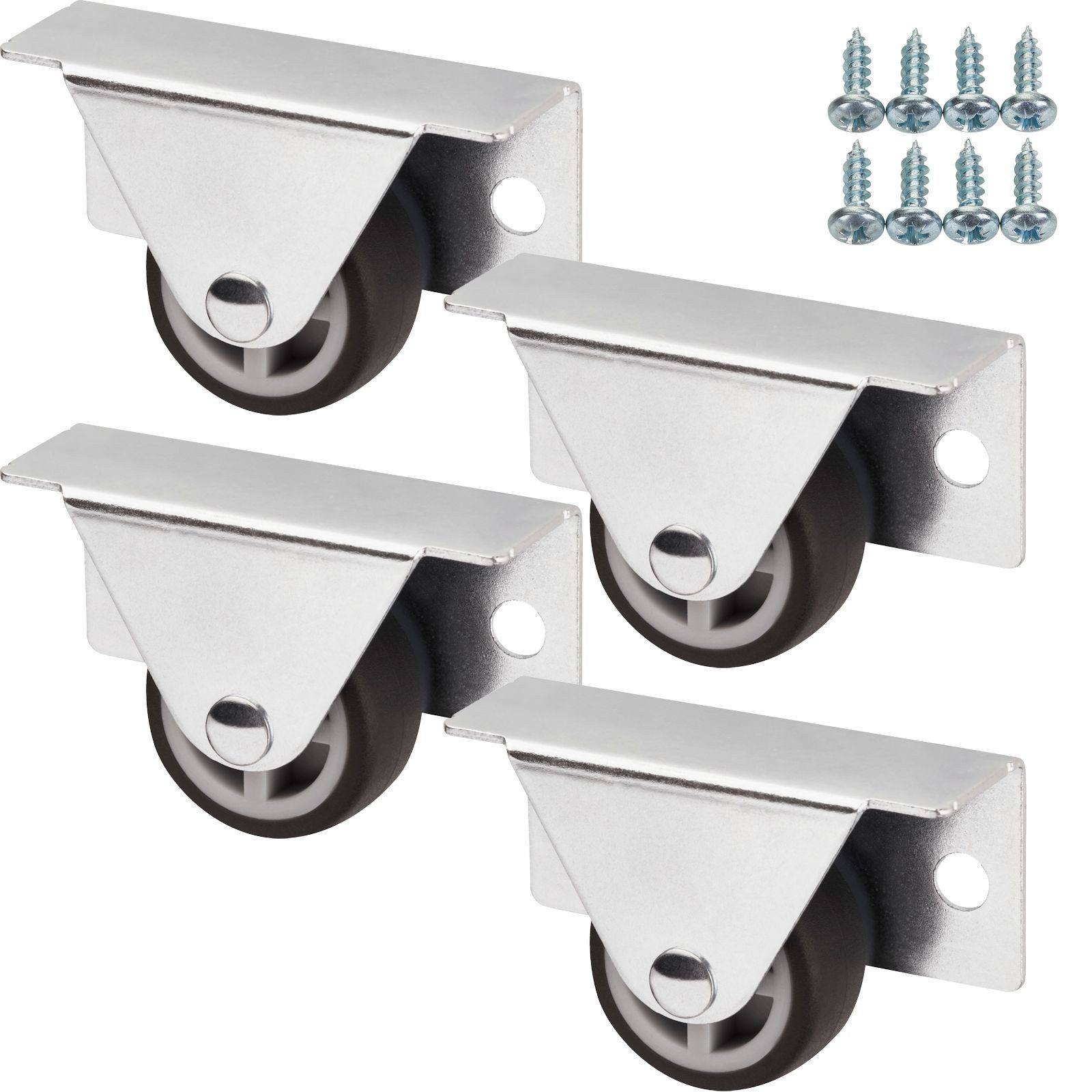 SO-TECH® Möbelrolle Bockrollen TRIER Ø 30 mm Unterbaurollen inkl. Schraubenset, (4-St), Kastenrollen seitliche Montage