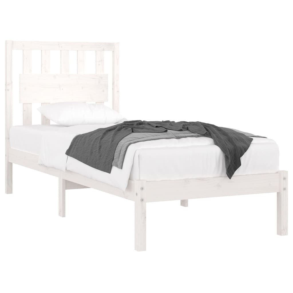 vidaXL Bett Massivholzbett Weiß Kiefer 100x200 cm günstig online kaufen