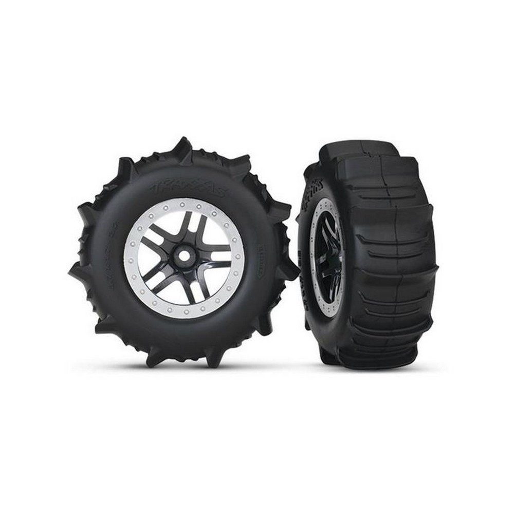 Modellbausatz 5891 Paddle-Reifen auf Felge SCT Split-Spoke satin chrome, beadlo