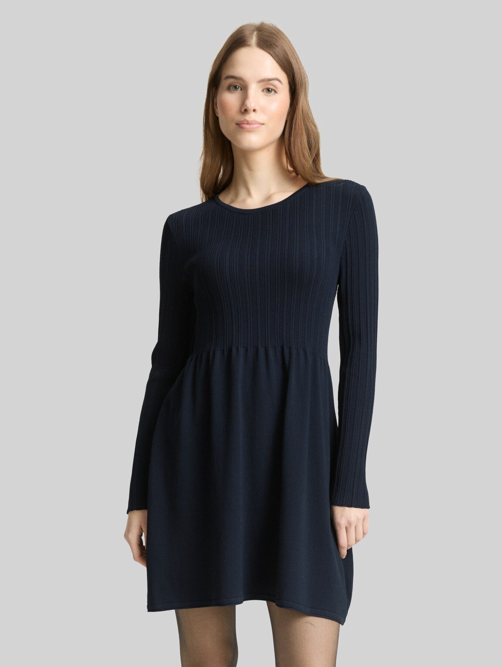 TOM TAILOR Denim Sommerkleid Kleider & Jumpsuits Mini-Kleid mit Rippstruktur