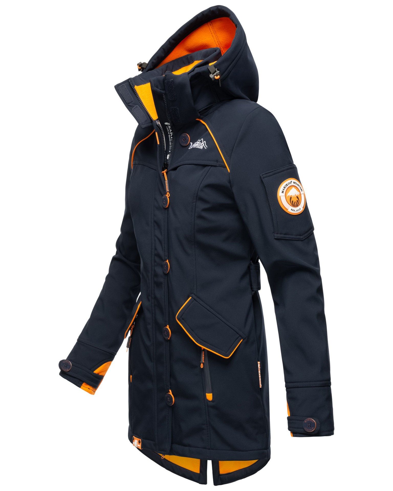 Marikoo Softshelljacke mit Kapuze – Outdoorjacke wind- und wasserabweisend Softshelljacke mit Fleecefutter und abnehmbarer Kapuze