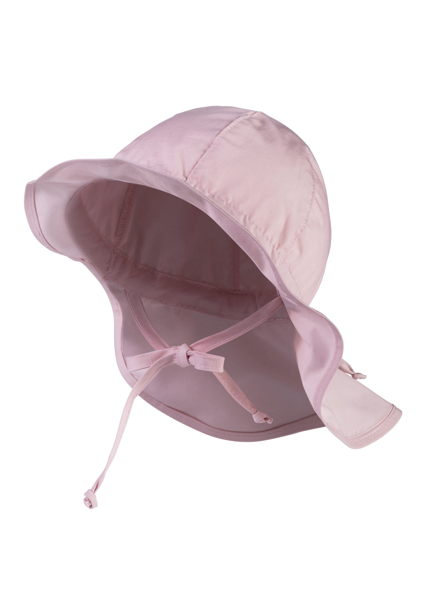 Sterntaler® Schirmmütze Flapper (1-St., Sommerhut aus UV-Popeline idealer Sonnenschutz für den Sommer) Mütze mit Nackenschutz und Größenregulierungsband rosa farbig