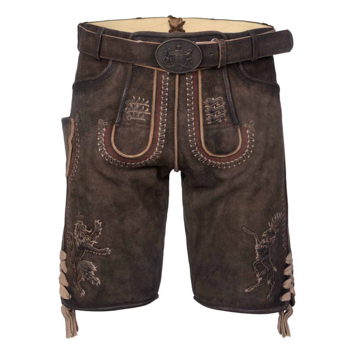 Krüger Trachtenlederhose Furchtlos und Treu 3 Herren (1-tlg) Trachtenlederh günstig online kaufen