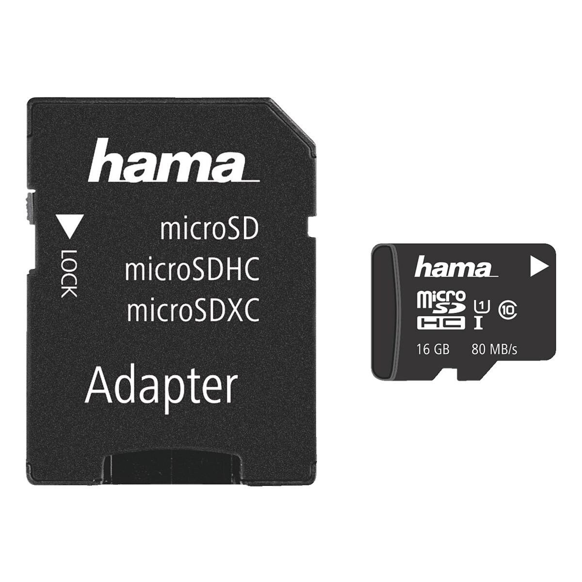 Hama Class 10 UHS-I Speicherkarte (16 GB, für Full-HD- und 3D-Videos geeignet)