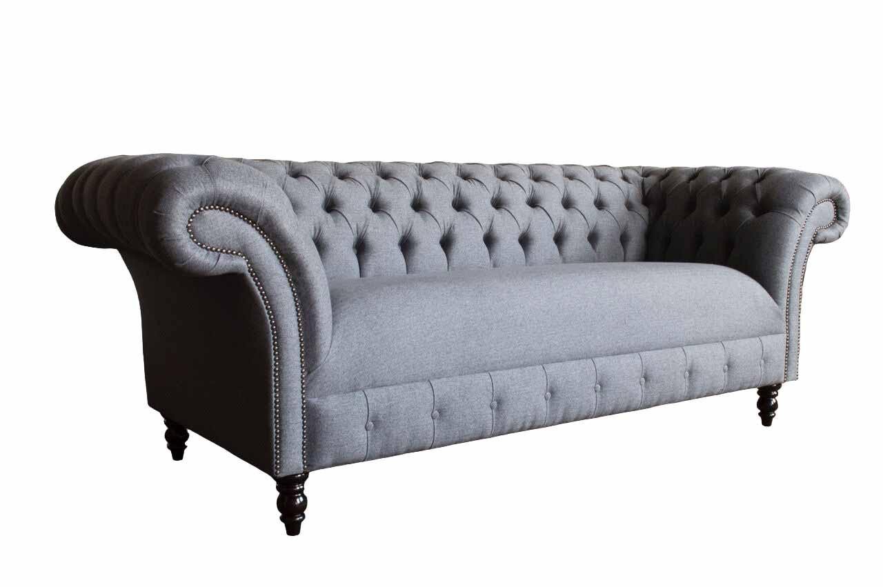 Xlmoebel Chesterfield-Sofa Luxus Textil Couch im klassischen Chesterfield-Stil, Sofa, Hergestellt in Europa