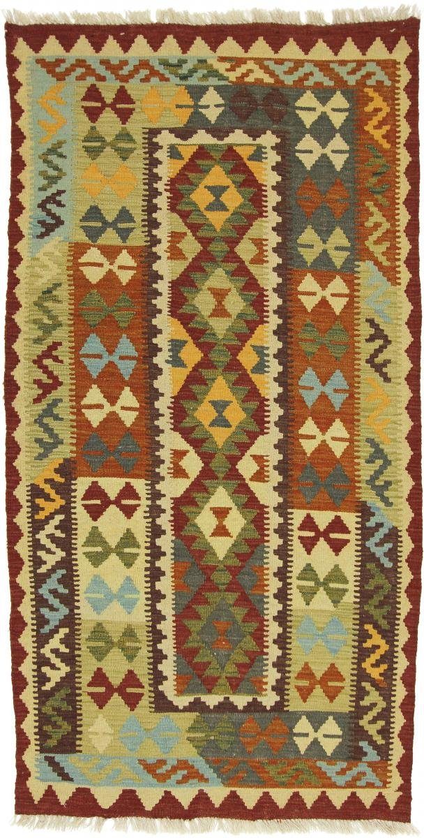 Orientteppich Kelim Afghan 105x198 Handgewebter Orientteppich Läufer, Nain Trading, rechteckig, Höhe: 3 mm
