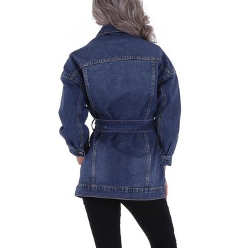 Ital-Design Jeansjacke Damen Freizeit Jeansjacke in Blau