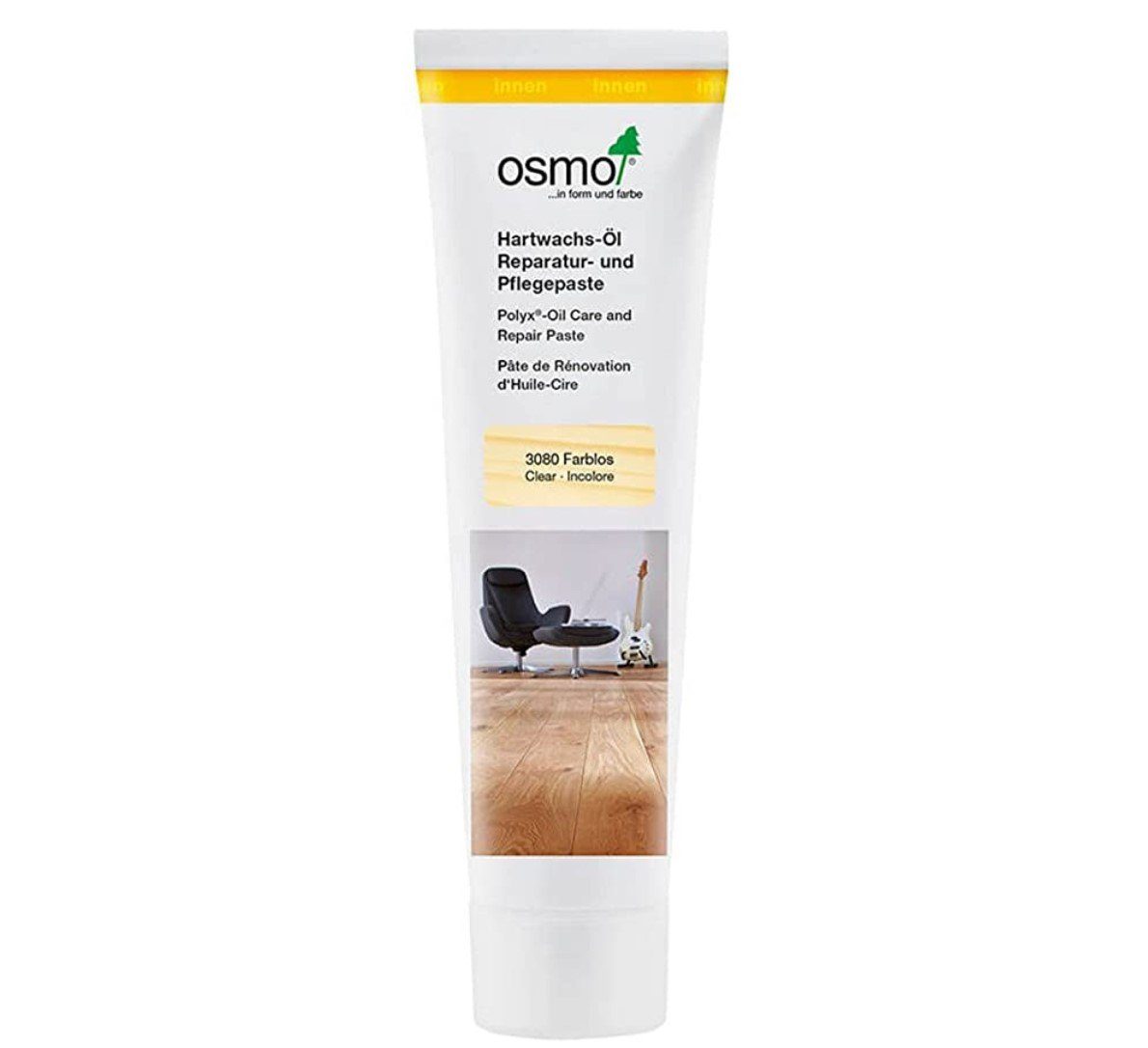 Osmo Holzöl OSMO 3080 Hartwachs-Öl Reparatur- und Pflegepaste, Farblos, 75g