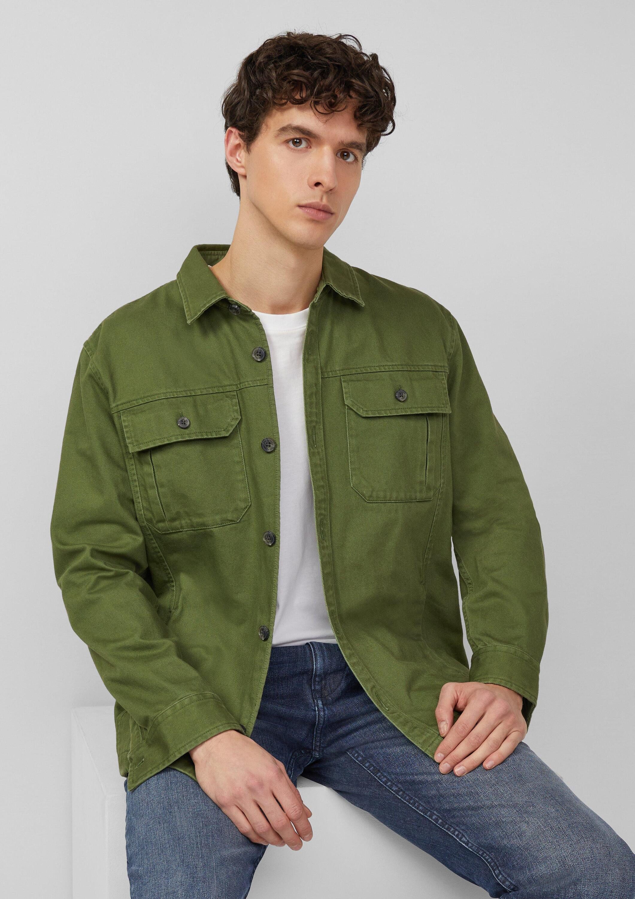 s.Oliver Langarmhemd Hemd Overshirt aus Twill mit seitlichen Eingrifftasche günstig online kaufen