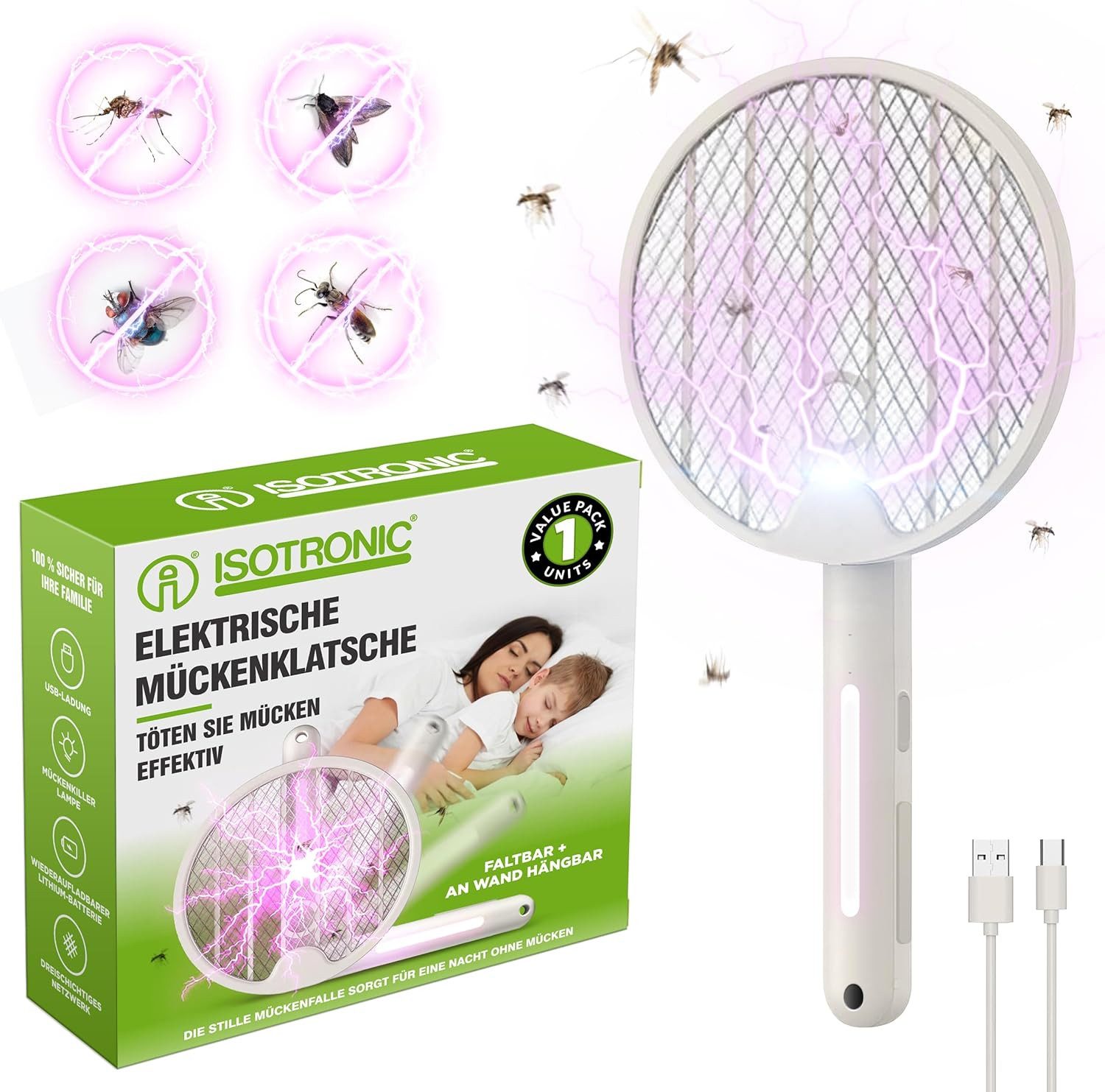 ISOTRONIC Insektenabwehrgerät Isotronic Elektrische Fliegenklatsche, 1-tlg.