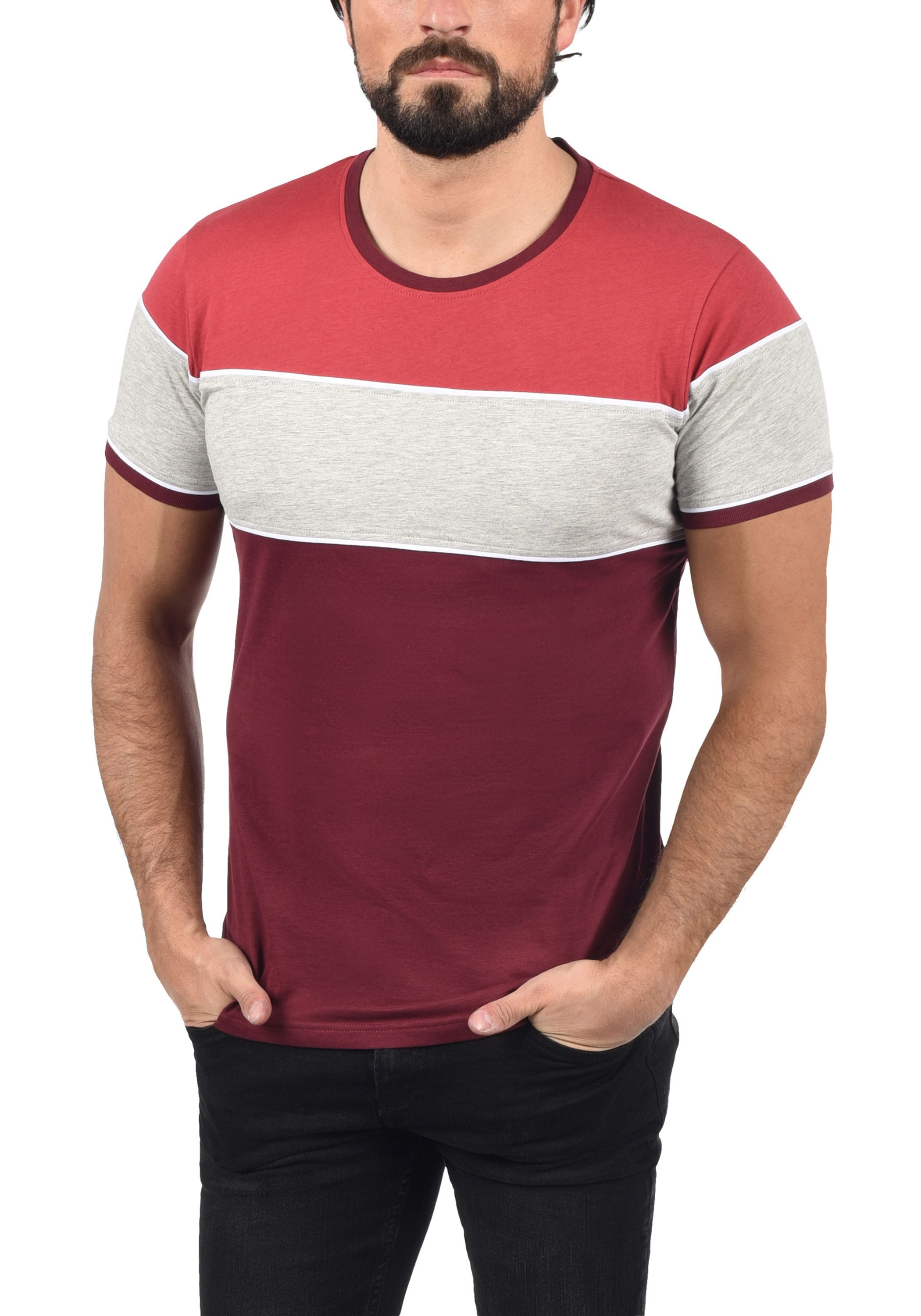 !Solid Rundhalsshirt SDCody T-Shirt in Colorblocking-Optik günstig online kaufen