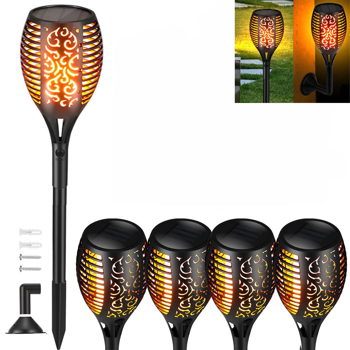 LETGOSPT LED Solarleuchte 4er-Pack Solar lampe, günstig online kaufen