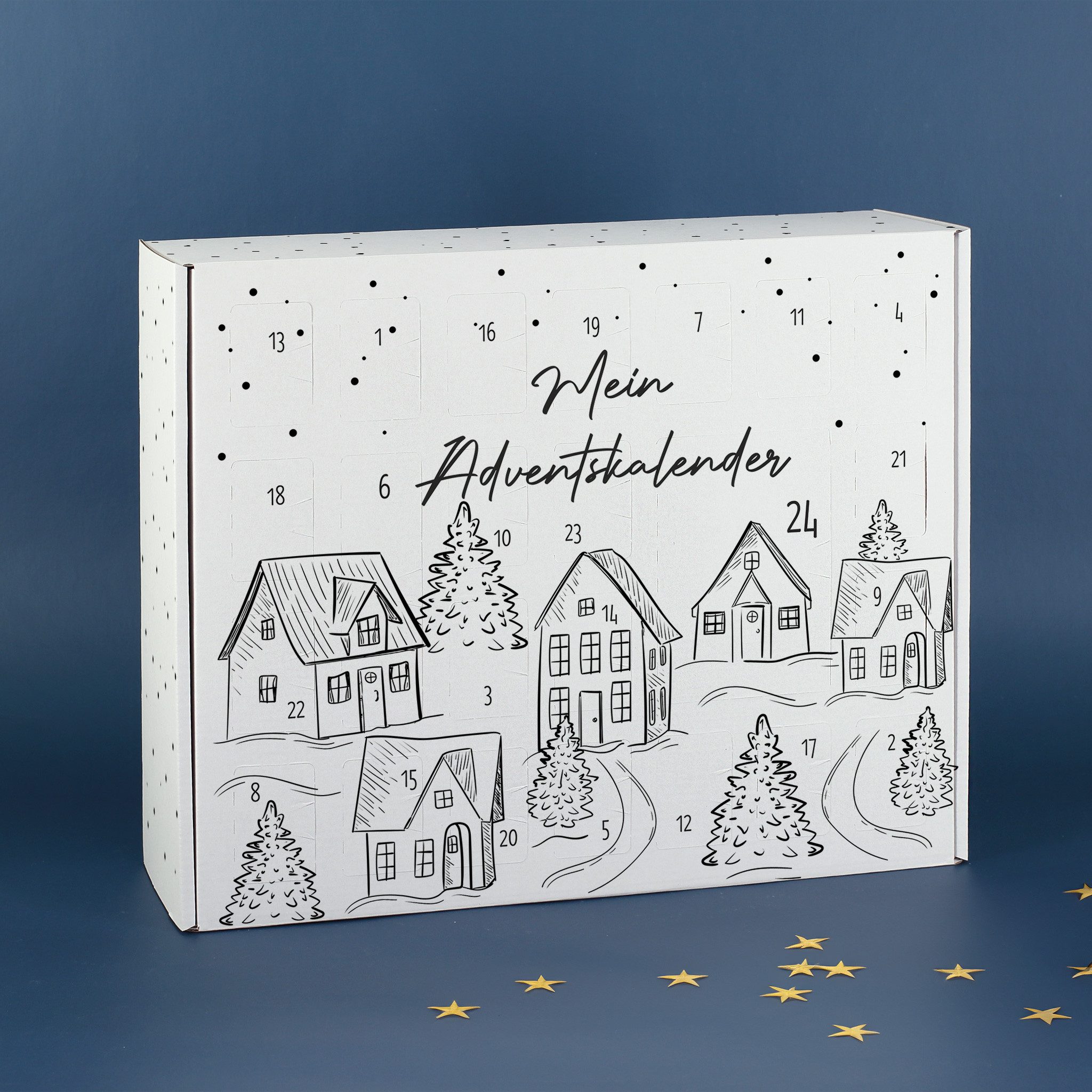 Herz & Heim befüllbarer Adventskalender mit festlichen Motiven zu Weihnachten - DIY Adventskalender, zum selbst Befüllen, aus stabiler Pappe – Bild 2 von 5