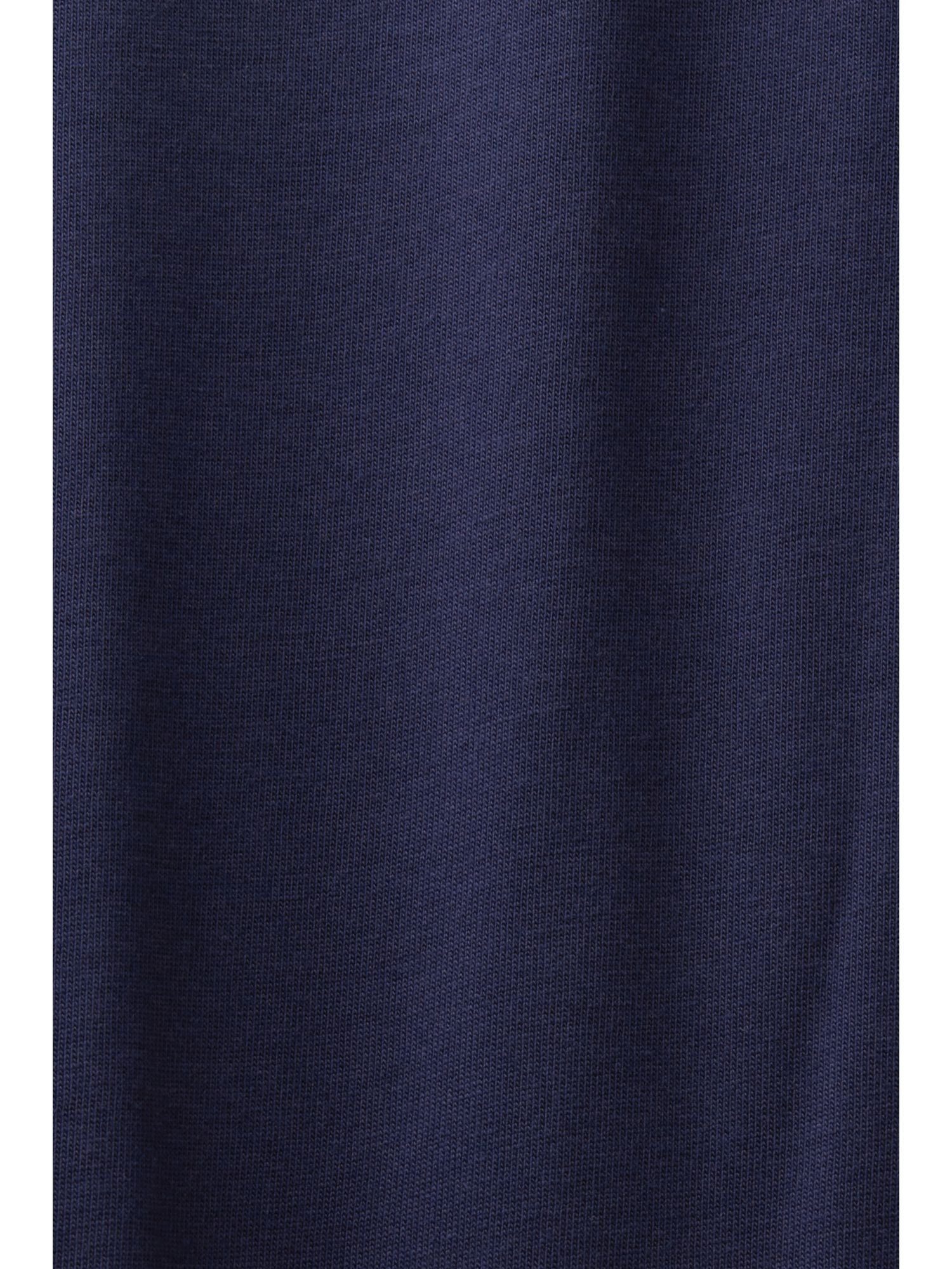 Baumwolljersey Esprit mit T-Shirt BLUE (1-tlg) aus Kordelzug DARK T-Shirt
