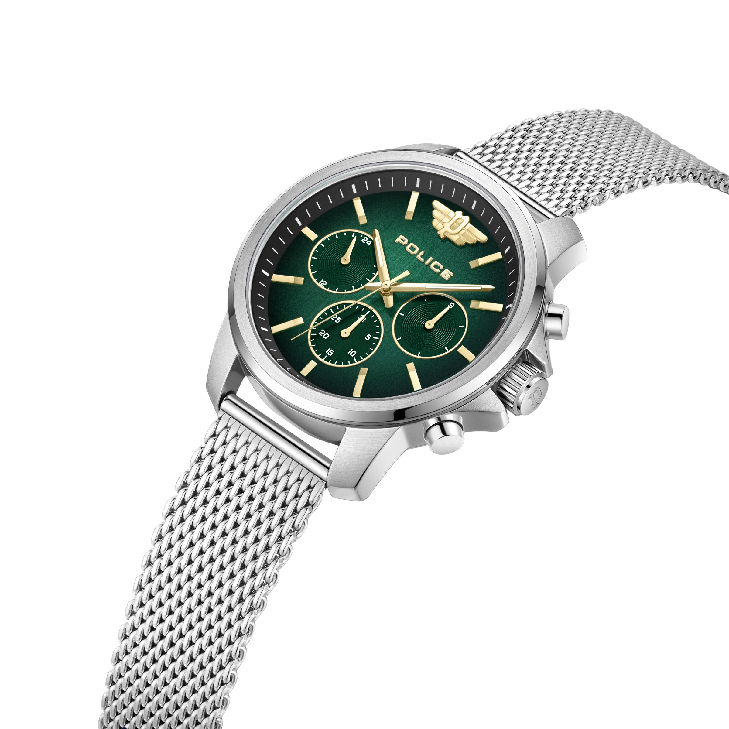 Police Quarzuhr Mensor PEWJK0006303-SET, (Set, 2-tlg., mit Armband), Armbanduhr, Herrenuhr, Edelstahlarmband, Ideal auch als Geschenk