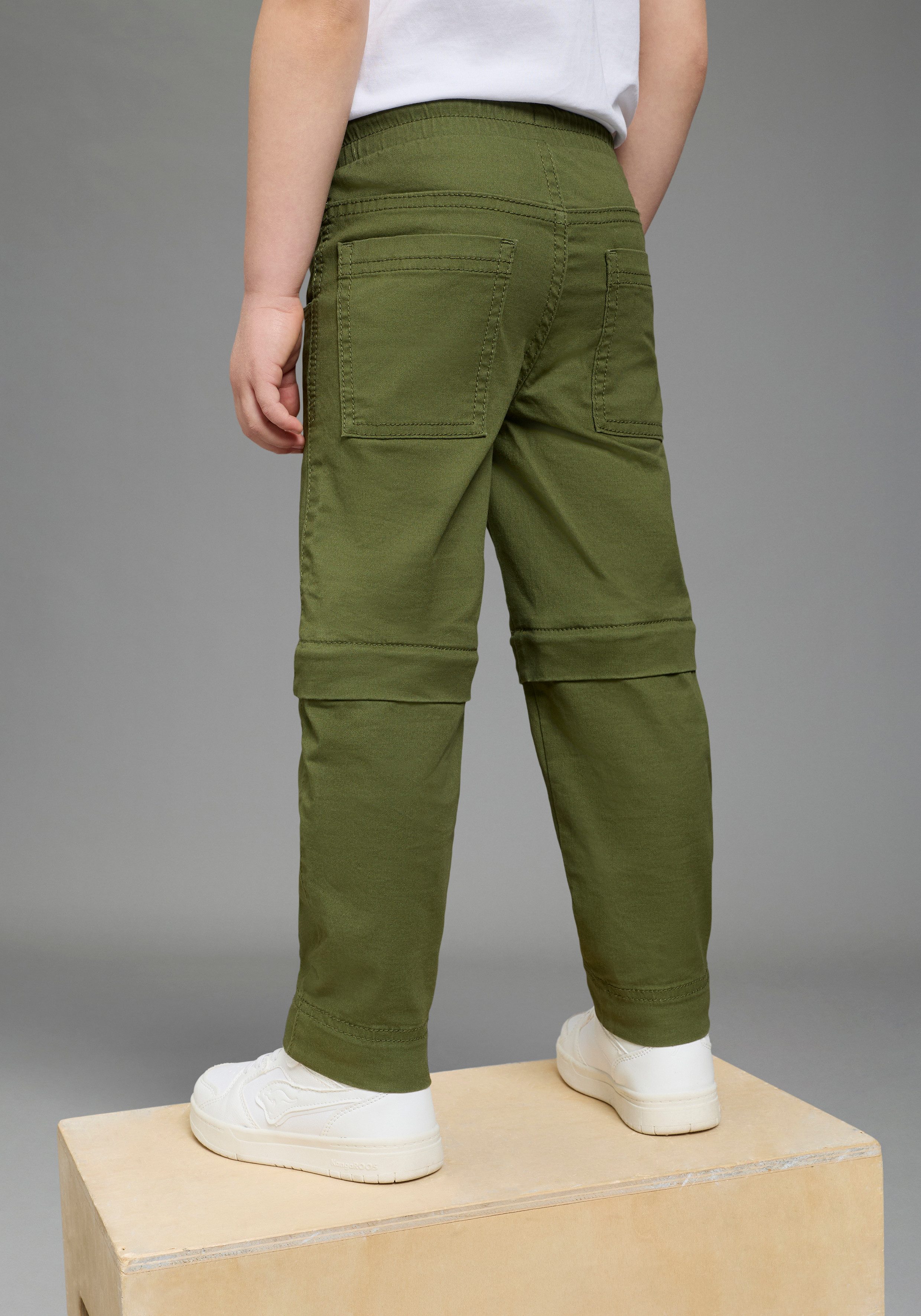 KIDSWORLD Webhose 2 in1 Hose, Zip-Away Hose für Jungen aus lang macht kurz, 2in1 Hose, gerade Beinform, mit Gummizug
