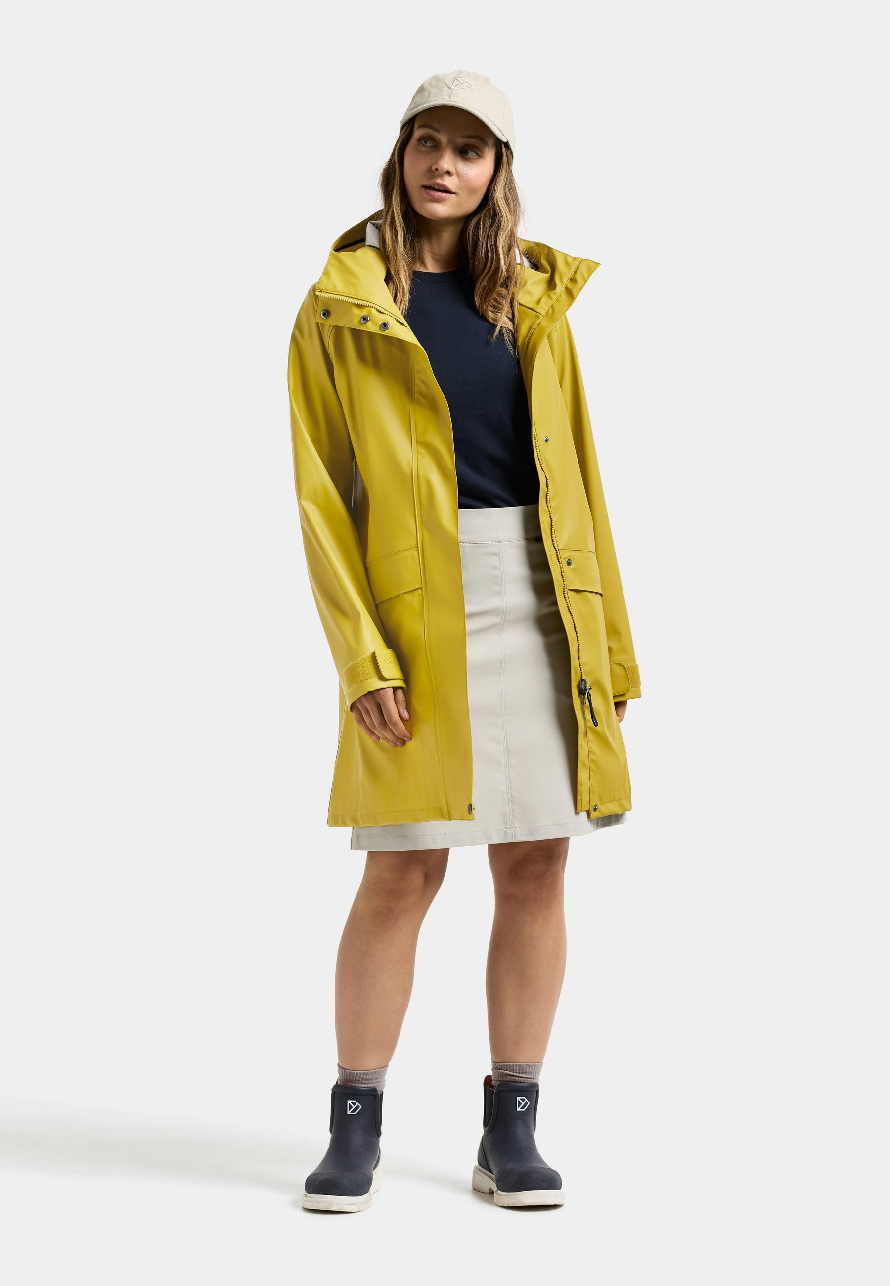 Didriksons Regenmantel Damen Regenjacke Wasserdicht ELLY mit Kapuze mit Taschen