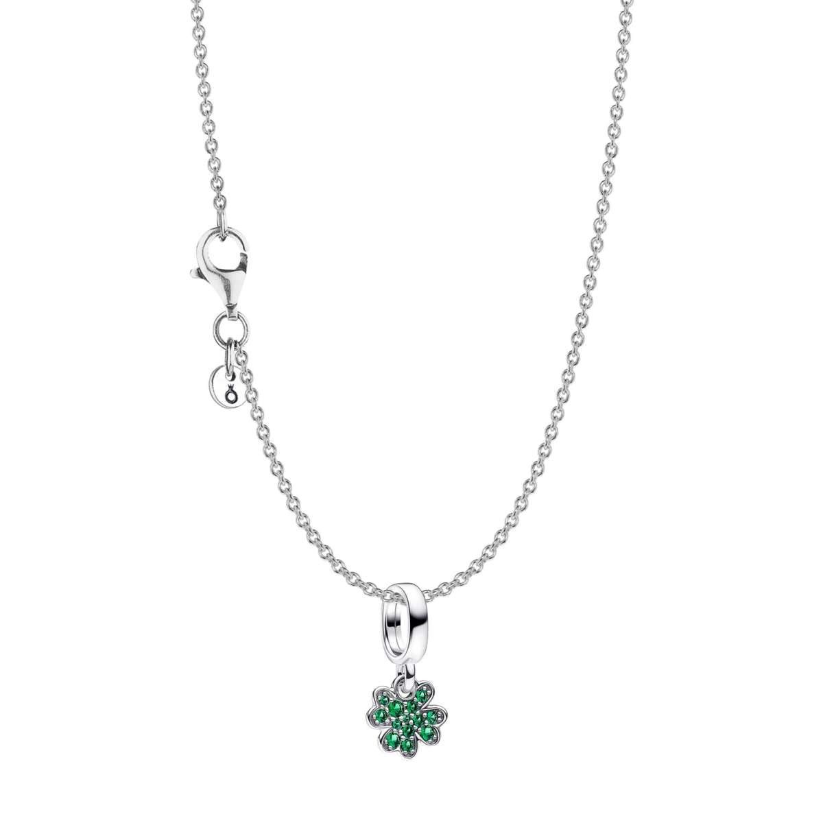 Pandora Kette mit Anhänger 15814, für Damen Vierblättriges Kleeblatt Silber Set